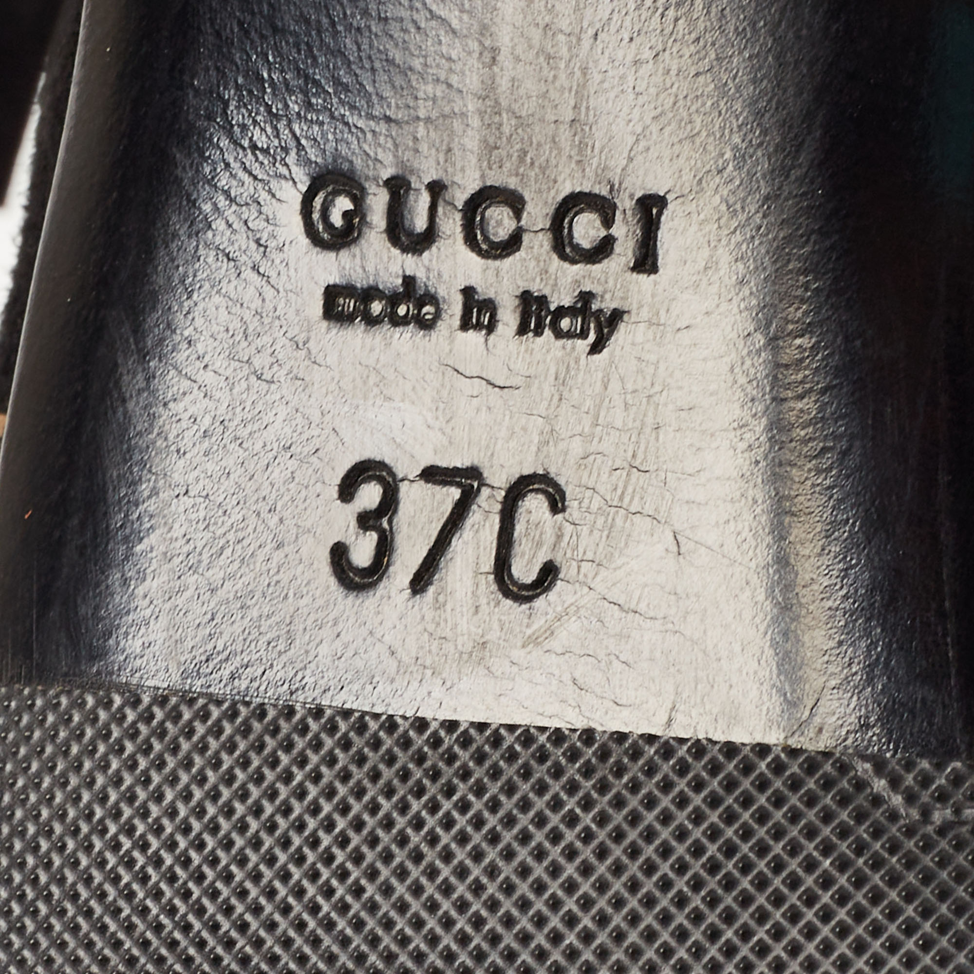 Gucci Black Suede Knot Detail Peep Toe Platform Sandals Size 37