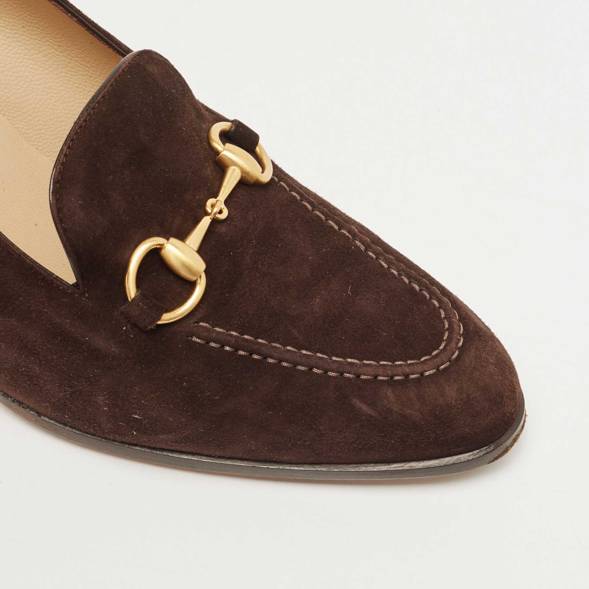 Gucci Brown  Suede Loafer Pumps Size 37.5