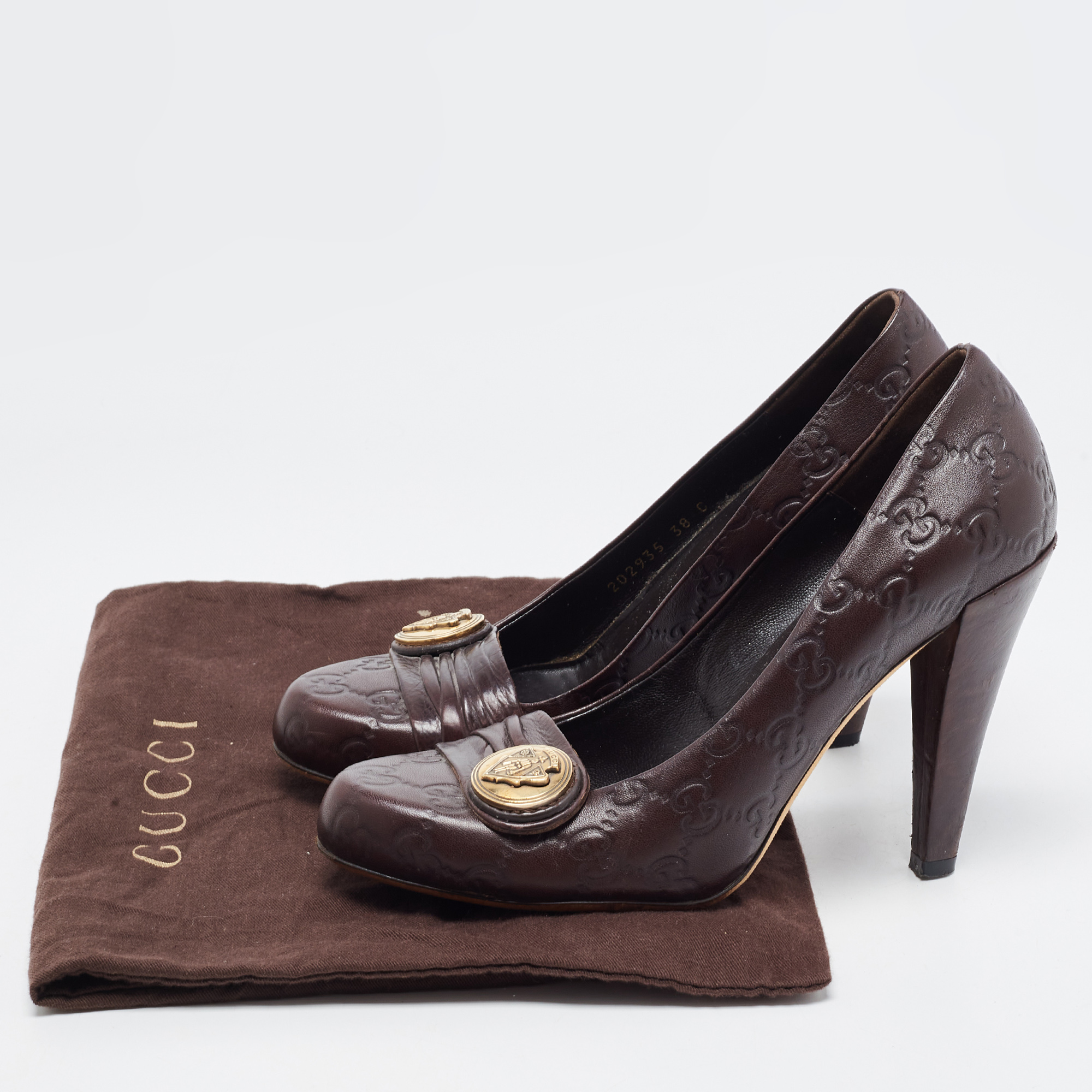 Gucci Brown Leather Hysteria Pumps Size 38