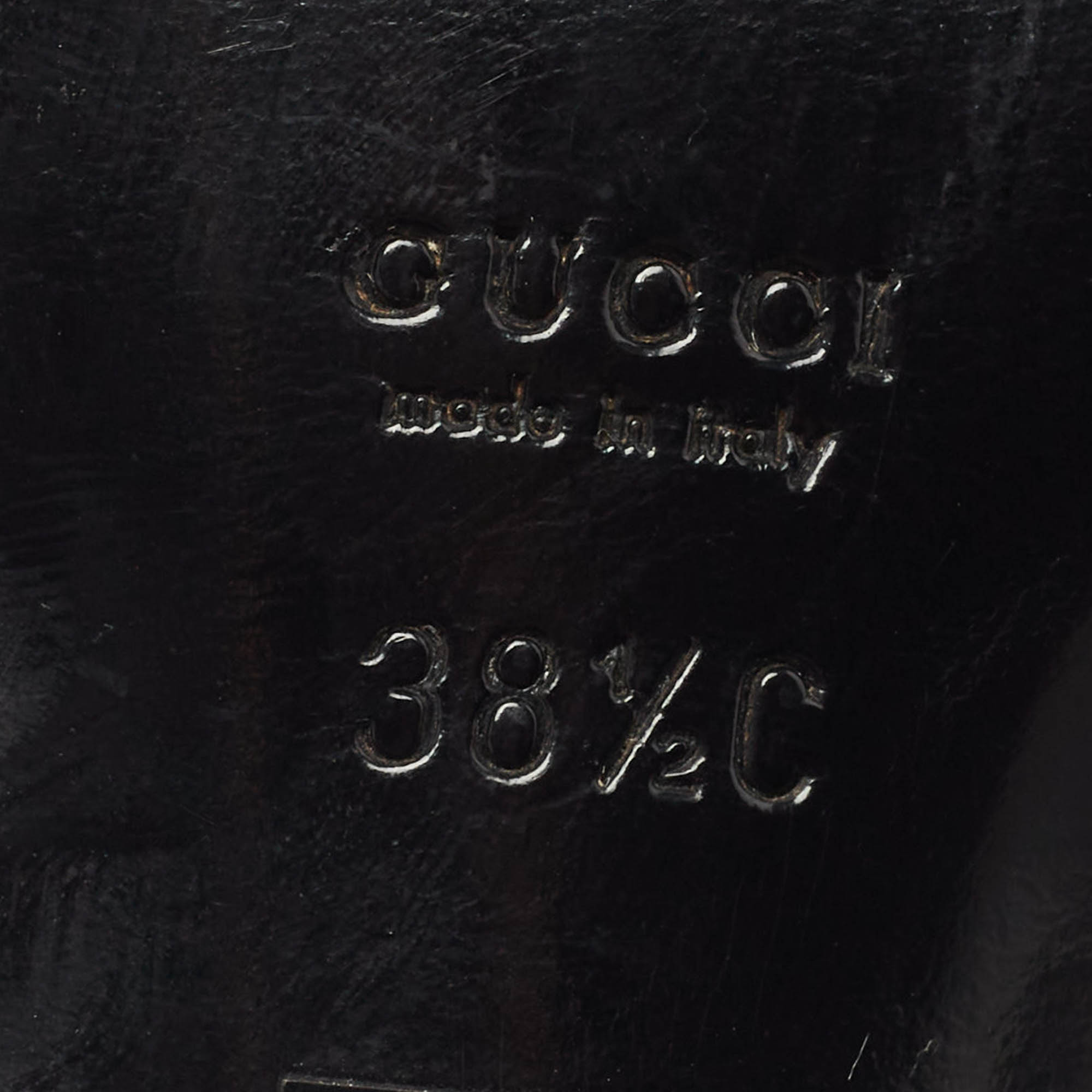 Gucci Black Leather Ankle Strap Pumps Size 38.5