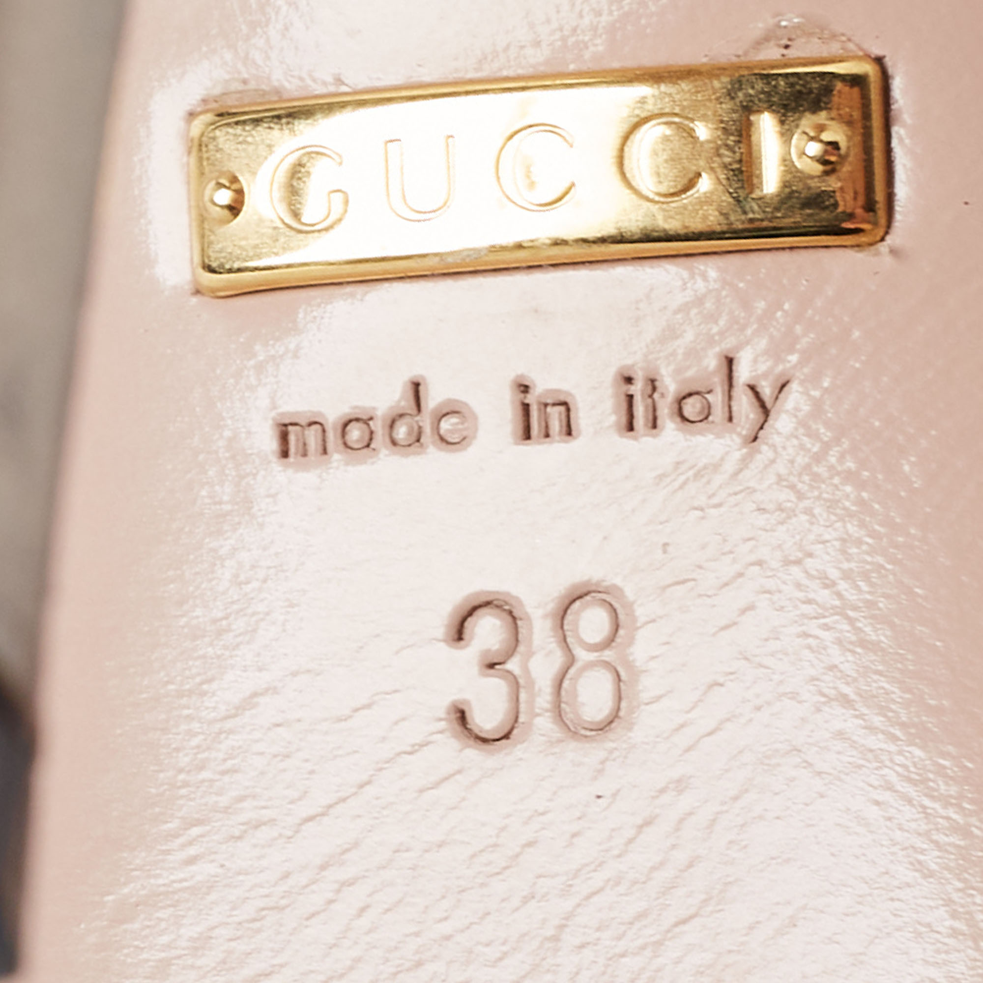 Gucci Metallic Grey Leather Ankle Strap Peep Toe Platform Pumps Size 38