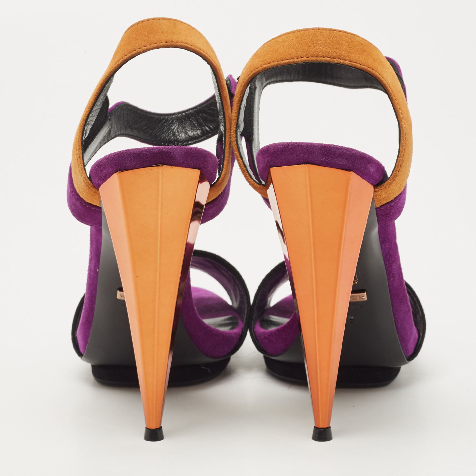 Gucci Multicolor Suede Mirrored Ankle Strap Pump Size 39
