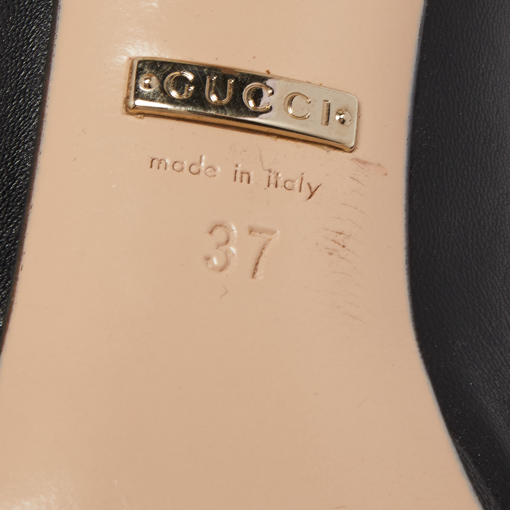 Gucci Black Leather Horsebit Platform Pumps Size 37