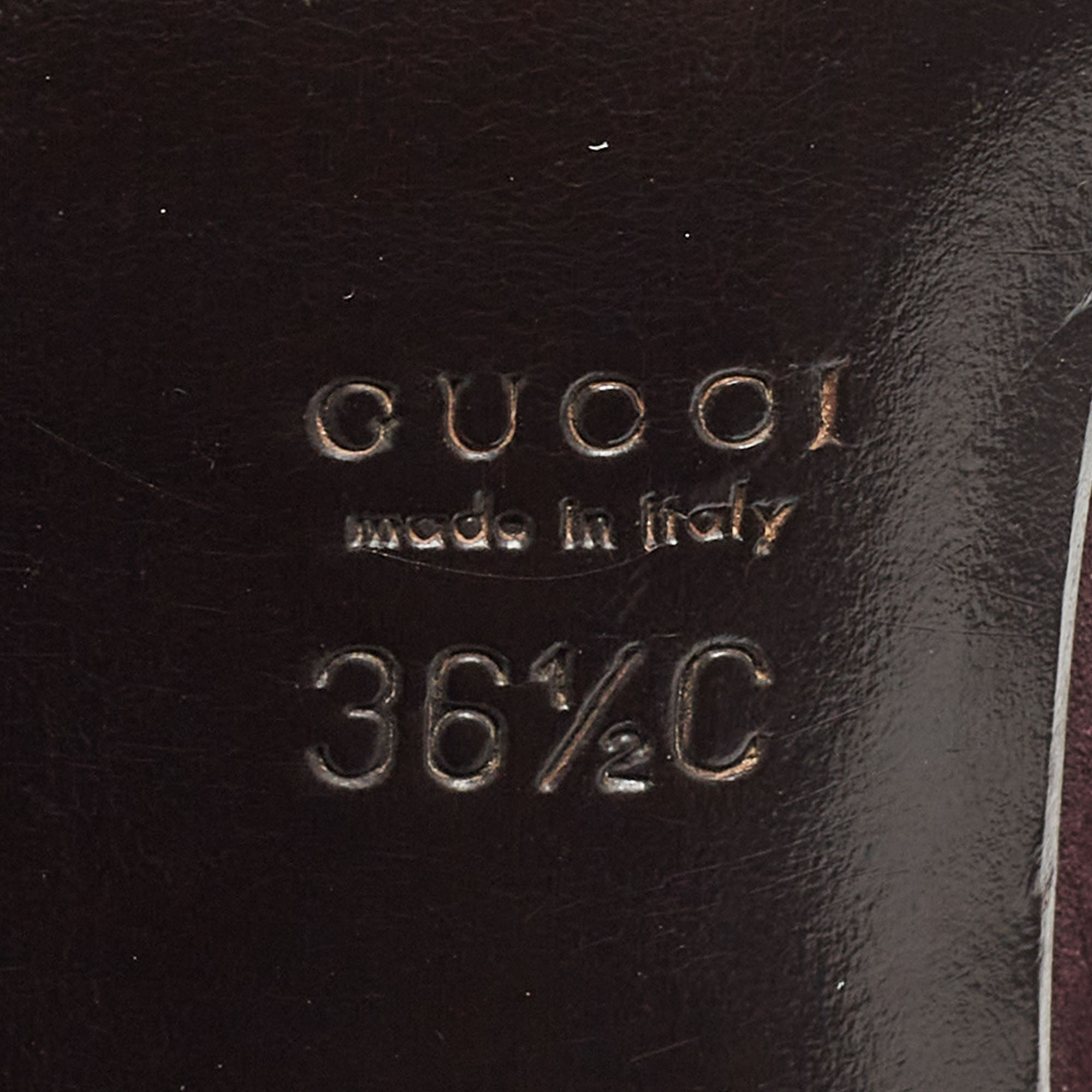 Gucci Burgundy Suede Horsebit Fringe Detail Pumps Size 36.5