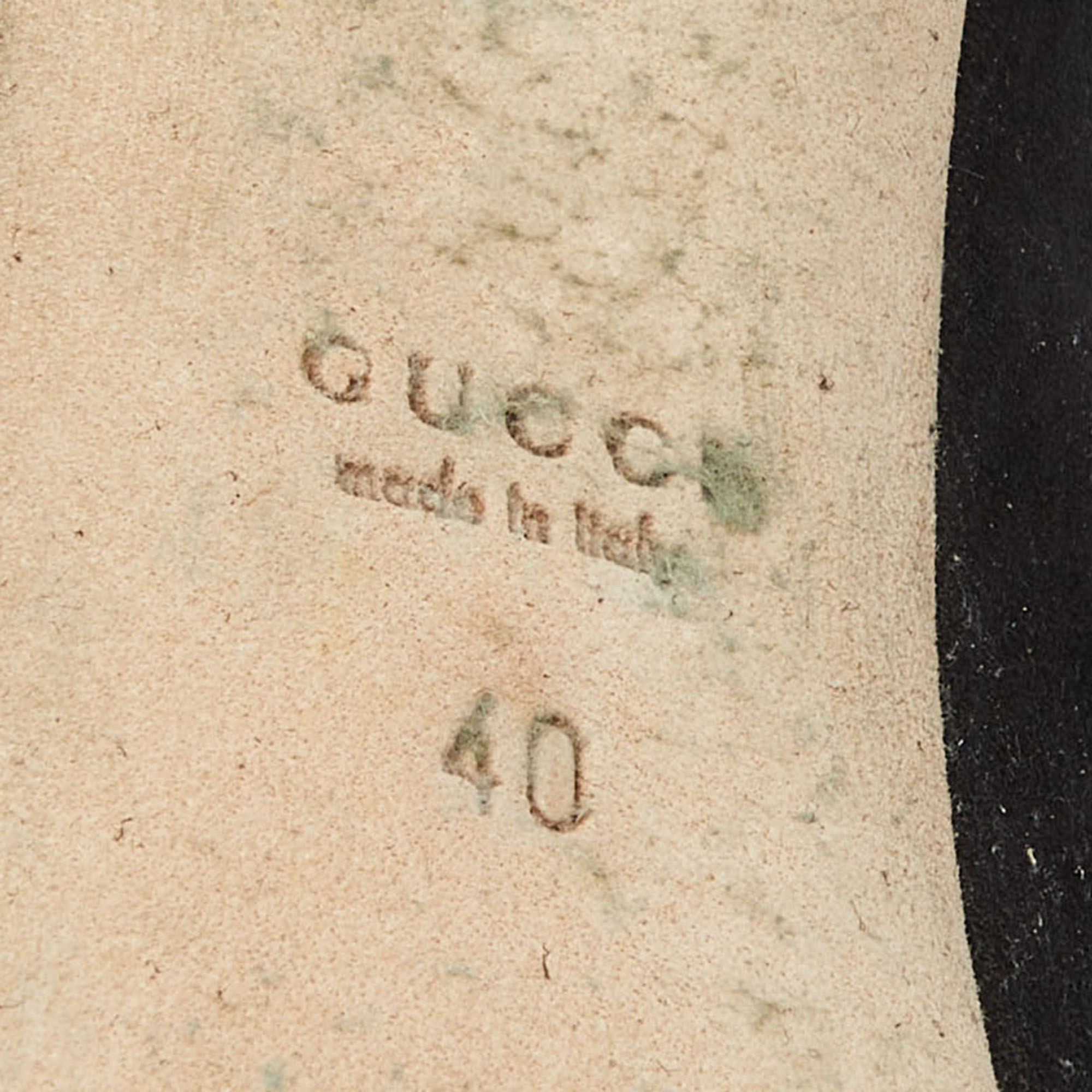 Gucci Black Suede Peep-Toe Platform Pumps Size 40