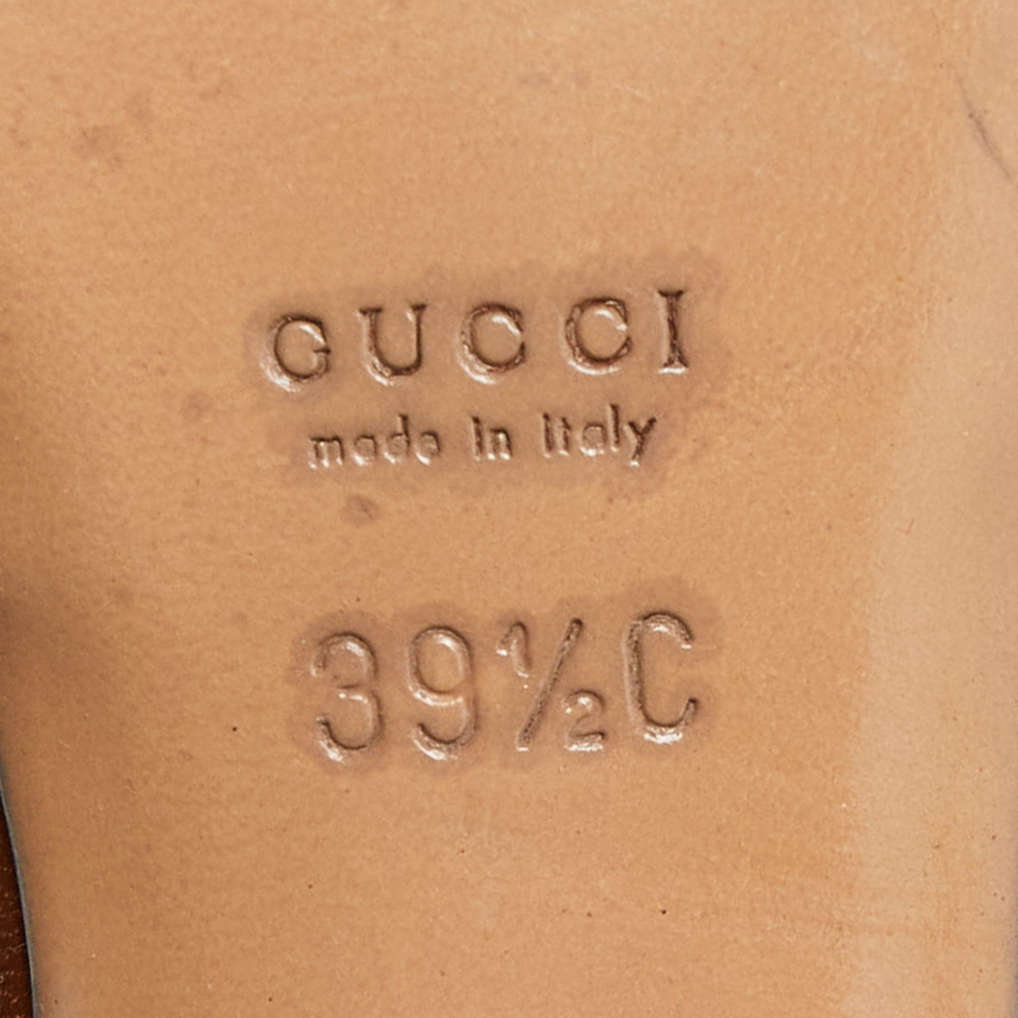 Gucci Beige/Brown GG Canvas And Leather Horsebit Slide Sandals Size 39.5