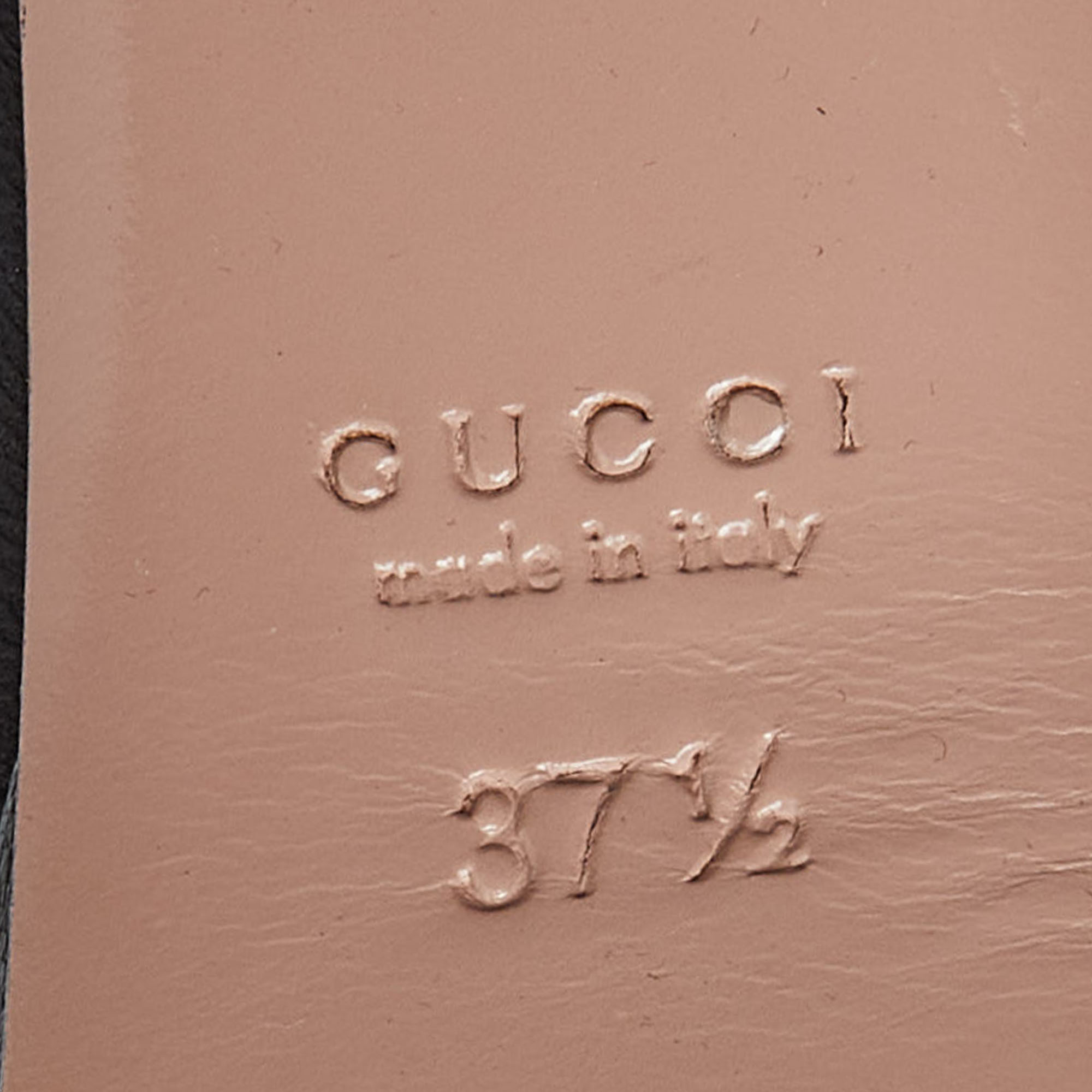Gucci Black Leather Peep Toe Platform Pumps Size 37.5