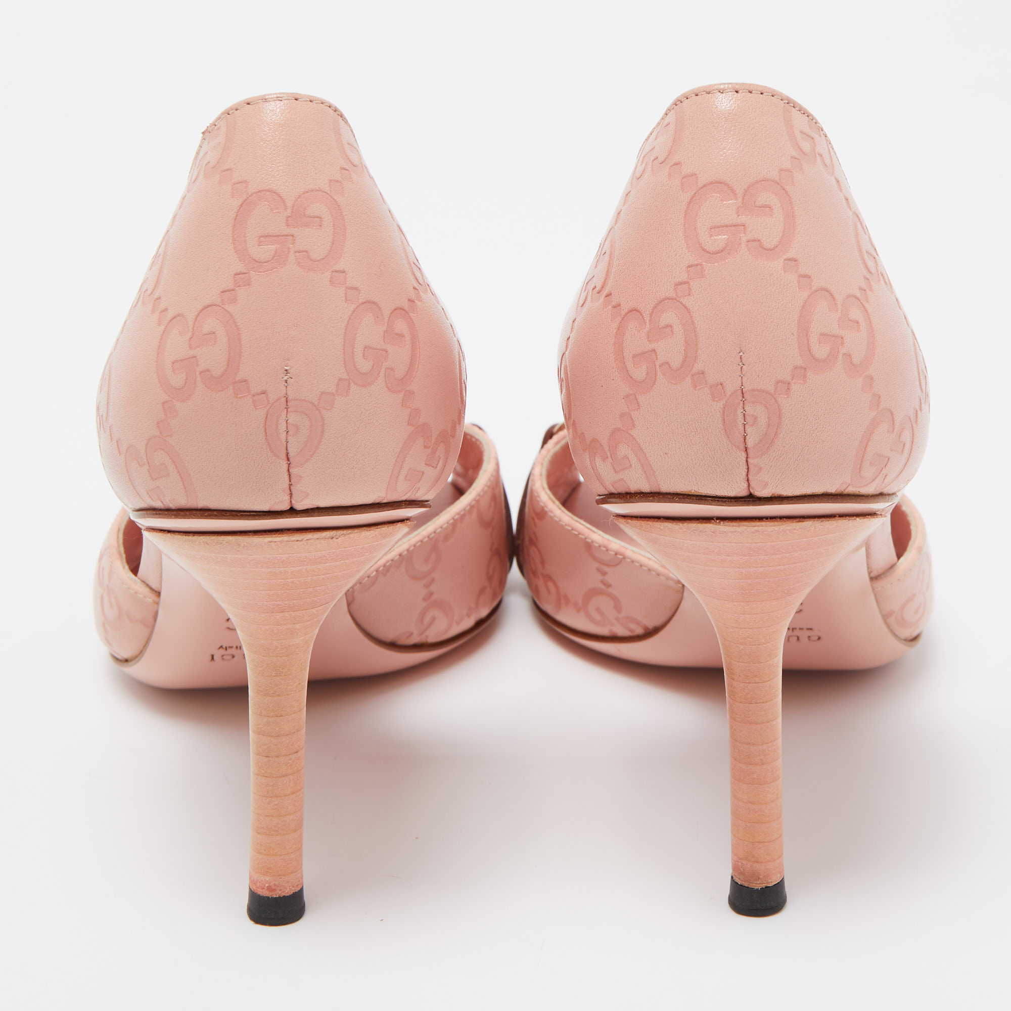 Gucci Pink Guccissima Leather Horsebit D'orsay Pumps Size 36