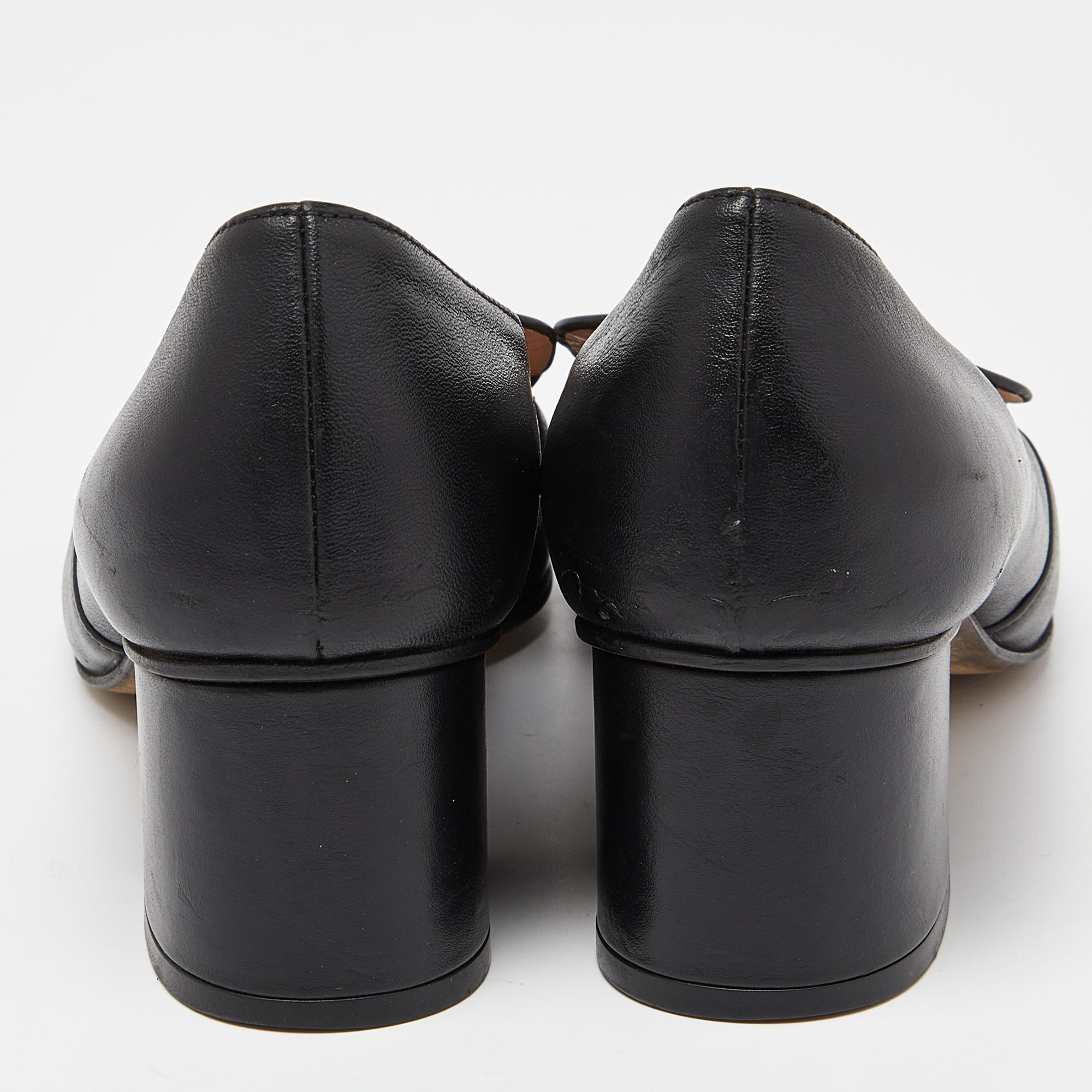 Gucci Black Leather Horsebit Loafer Pumps Size  36