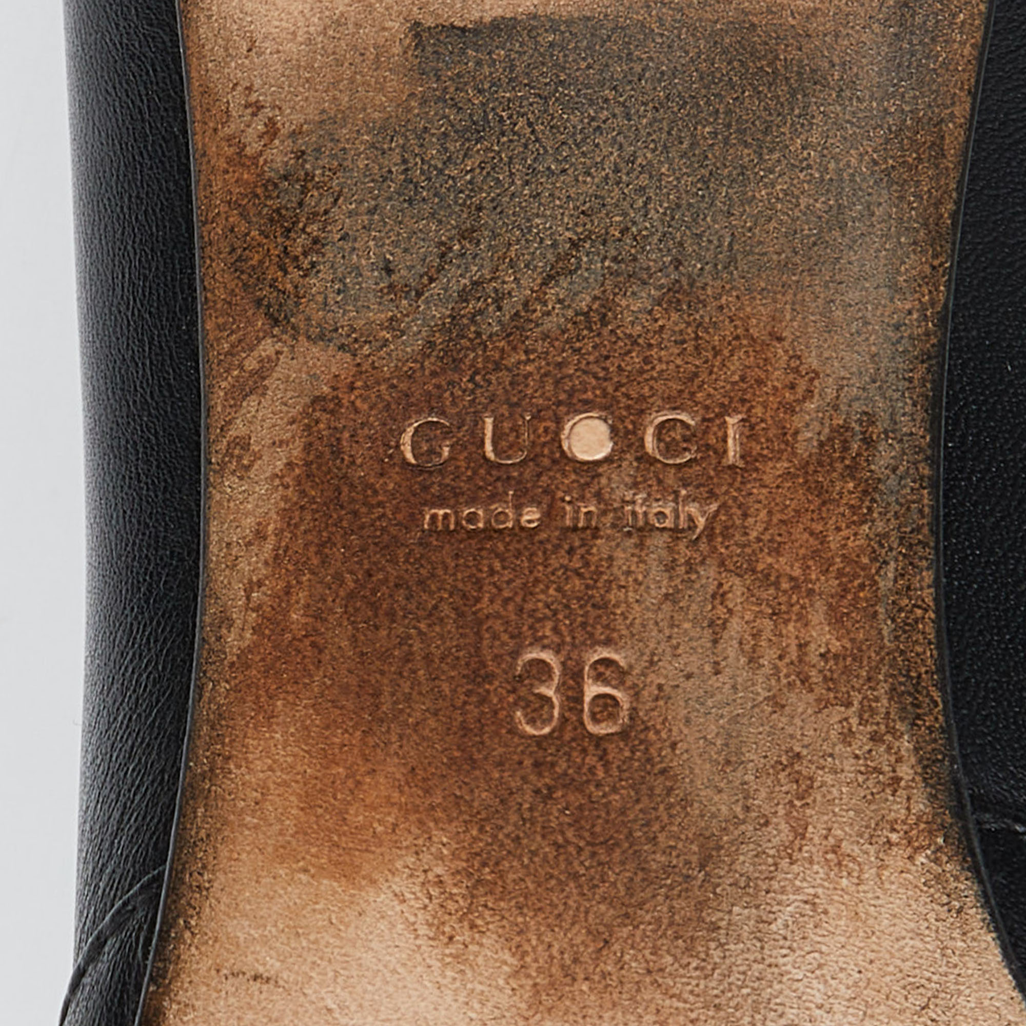 Gucci Black Leather Horsebit Loafer Pumps Size  36