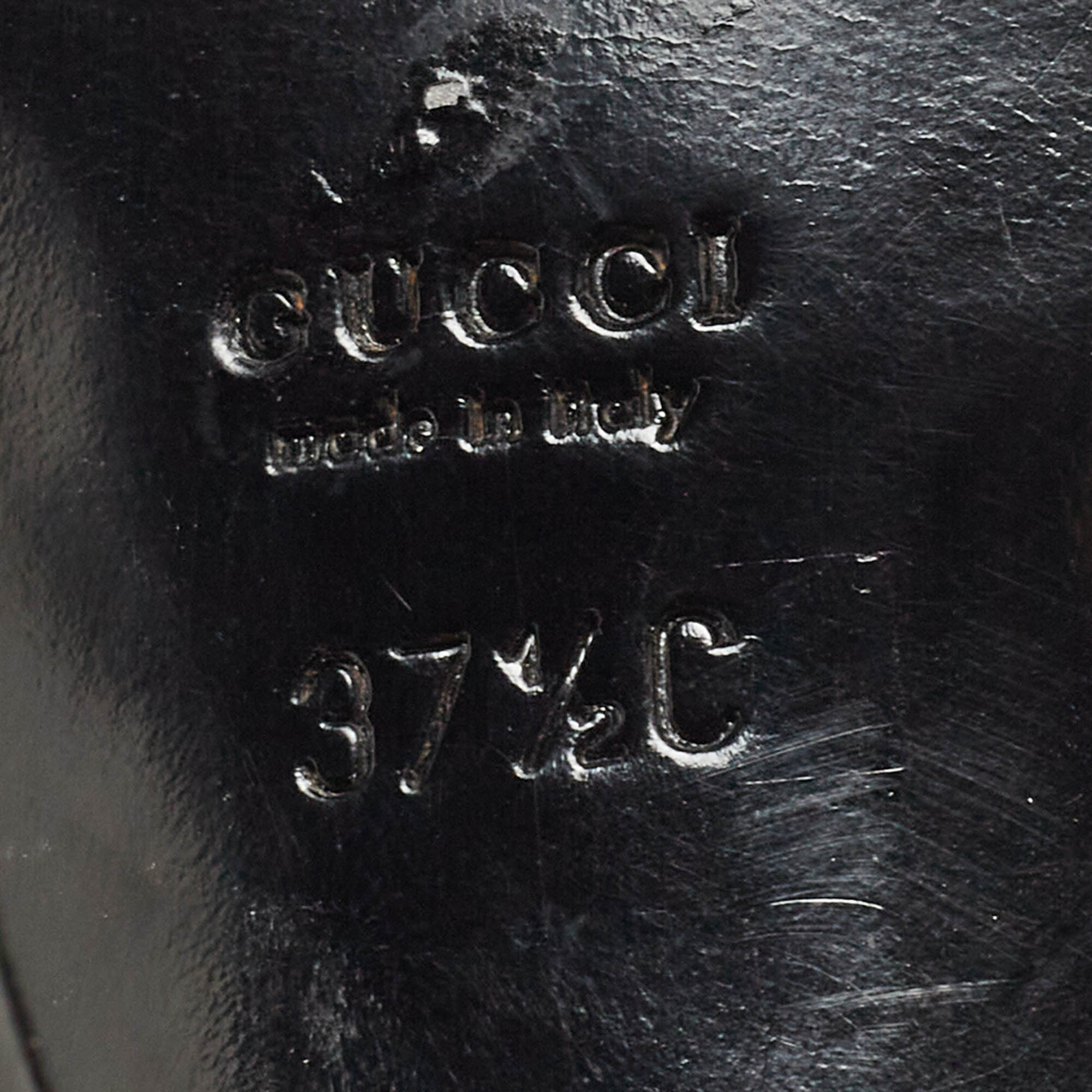 Gucci Black Leather Ankle Tie Pumps Size 37.5