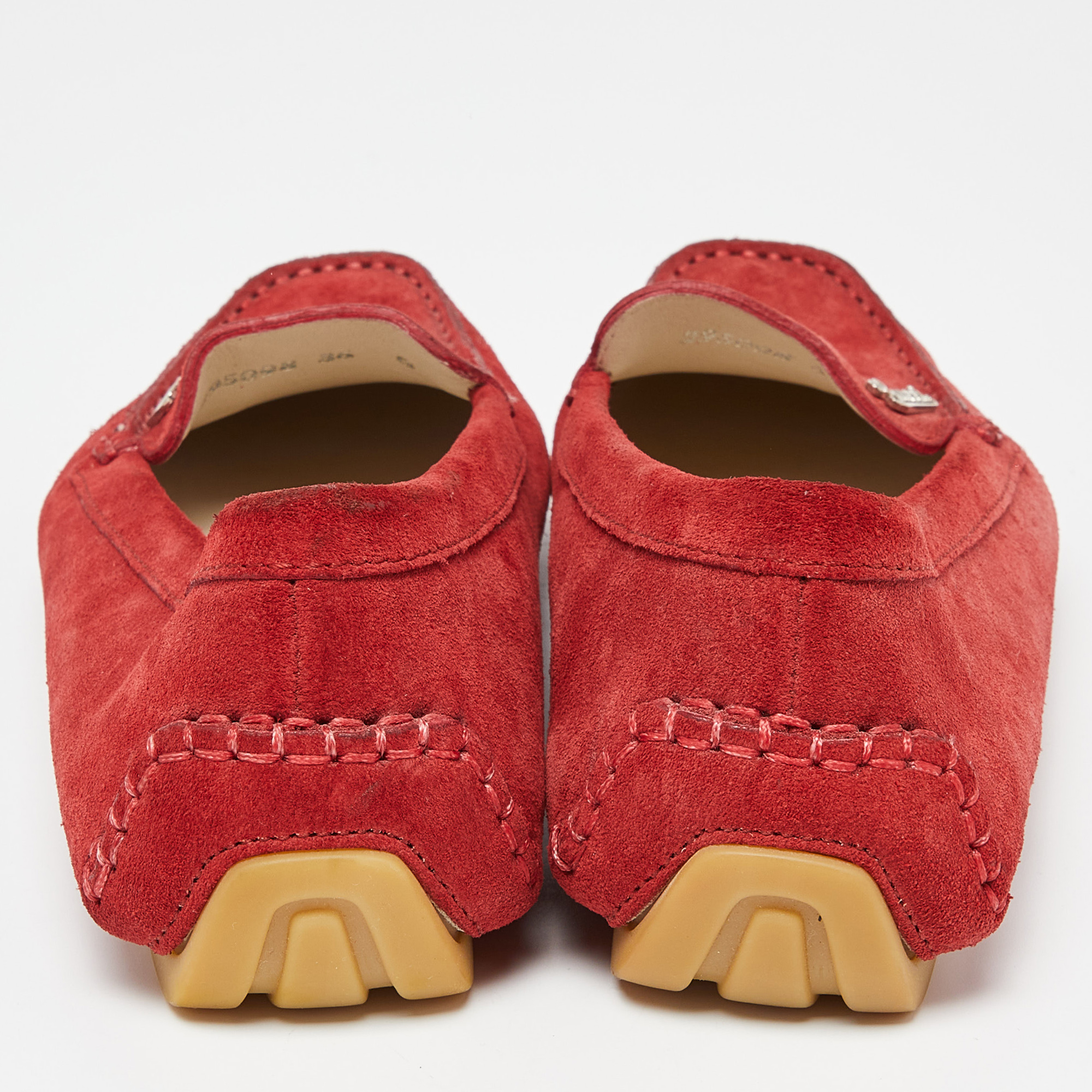 Gucci Red Suede Slip On Loafers Size 36