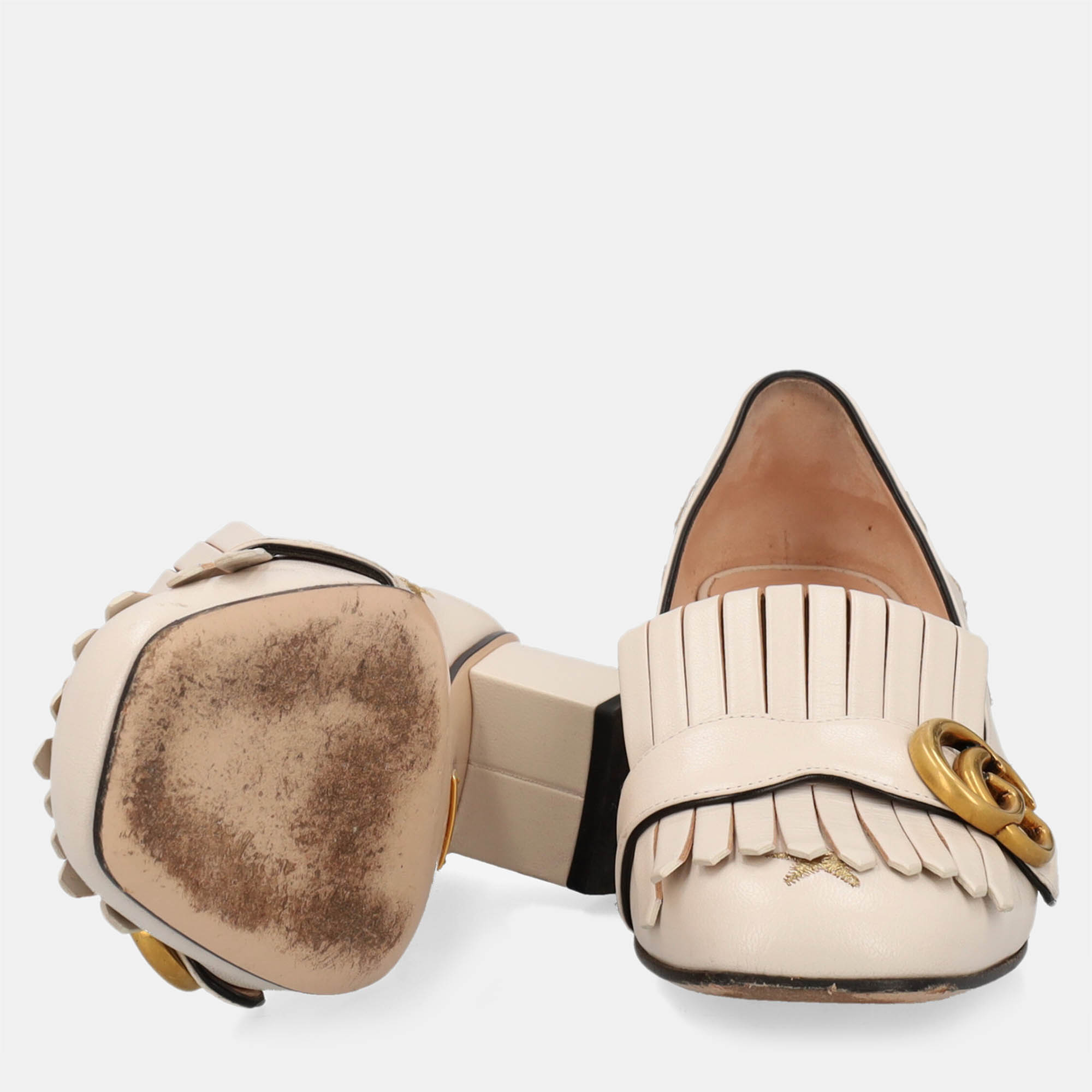 Gucci  Women's Leather Heels - White - EU 37.5