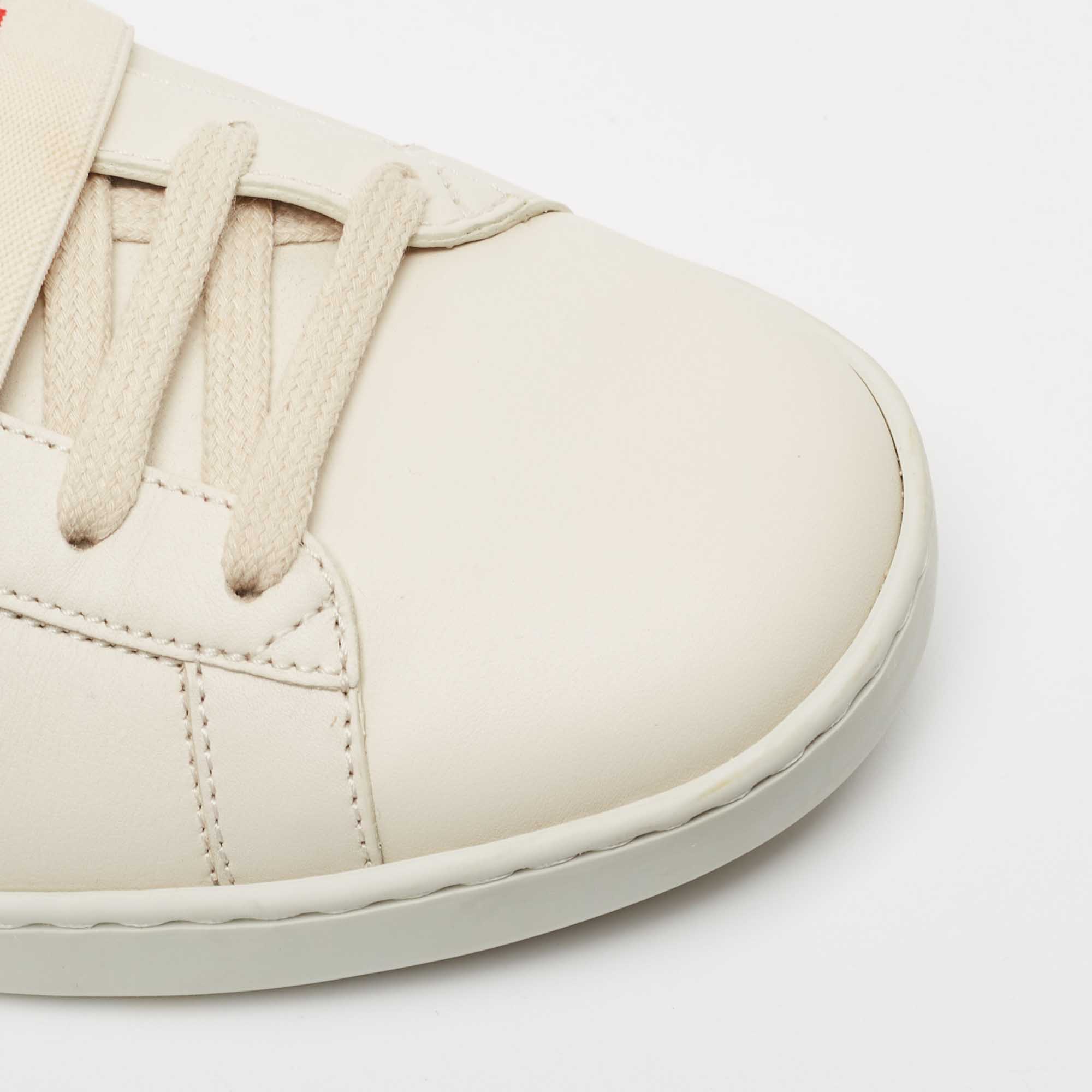 Gucci Cream Leather Logo Elastic Band Ace Sneakers Size 39
