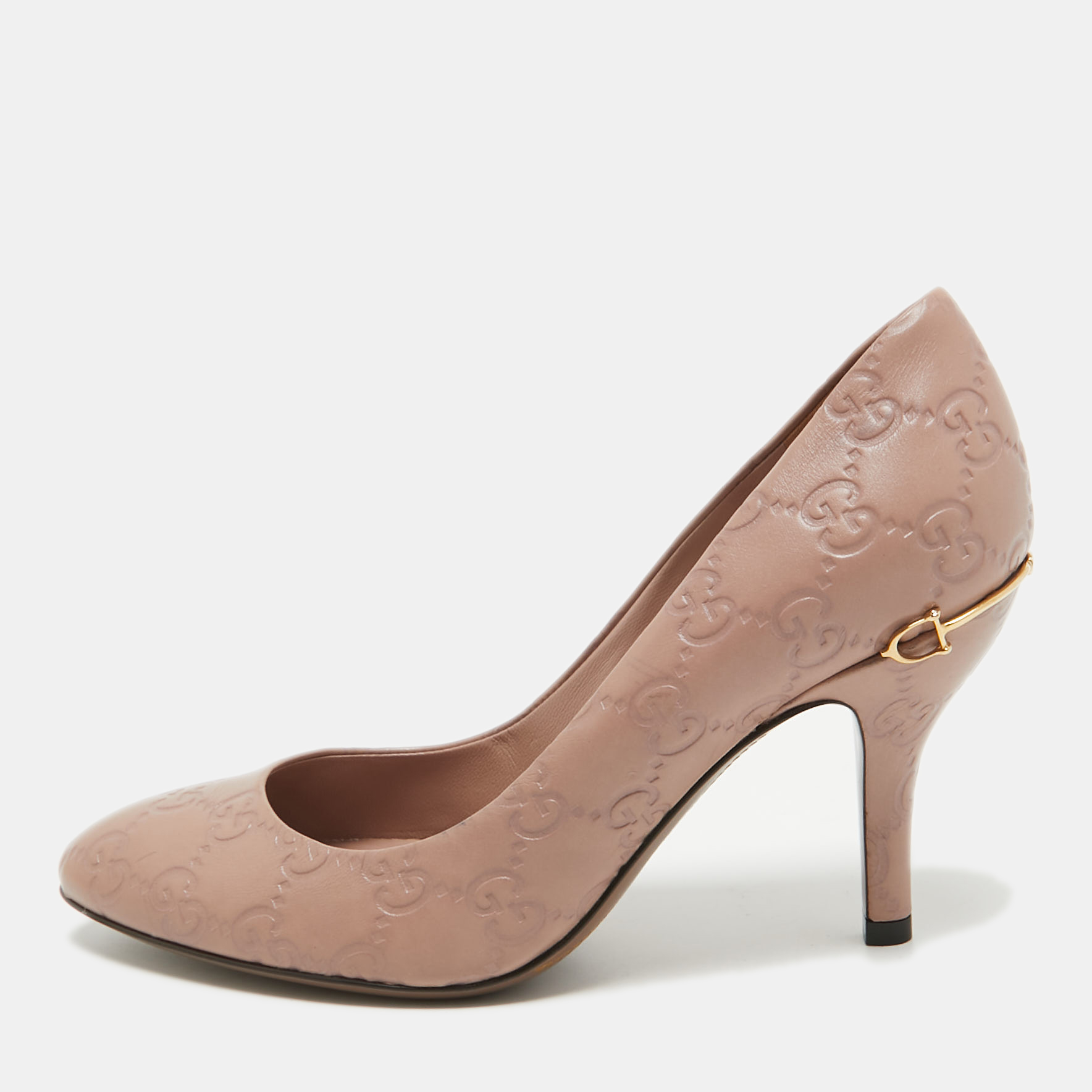Gucci Pink Leather Guccissima Pumps Size 35.5