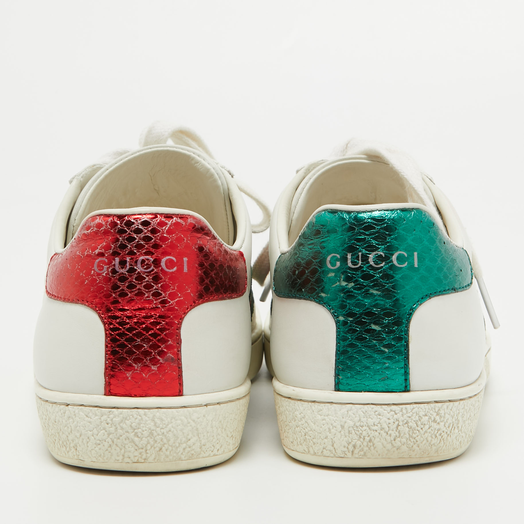 Gucci White Leather Ace Low Top Sneakers Size 37