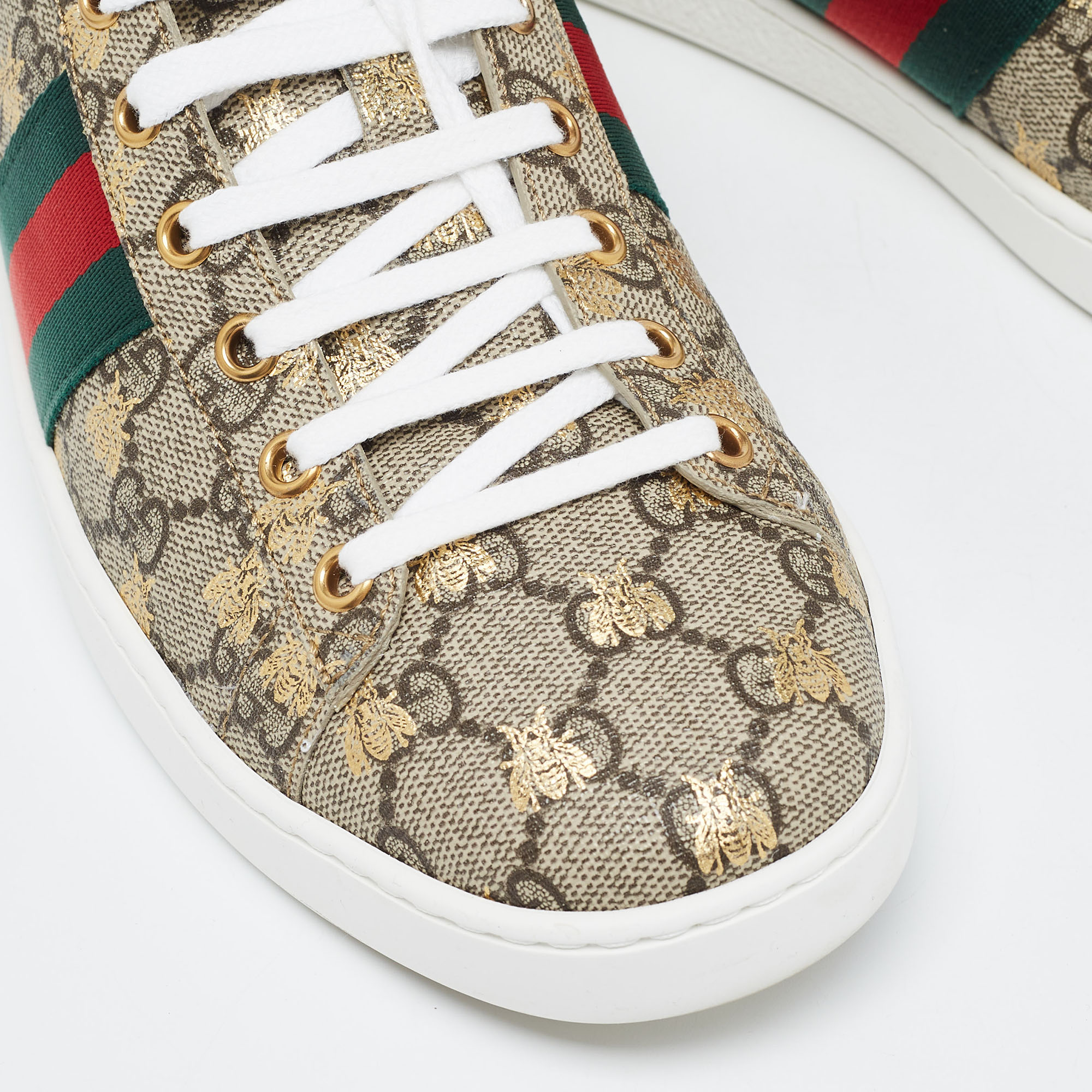 Gucci Brown Monogram Canvas Ace Low Top Sneakers Size 41