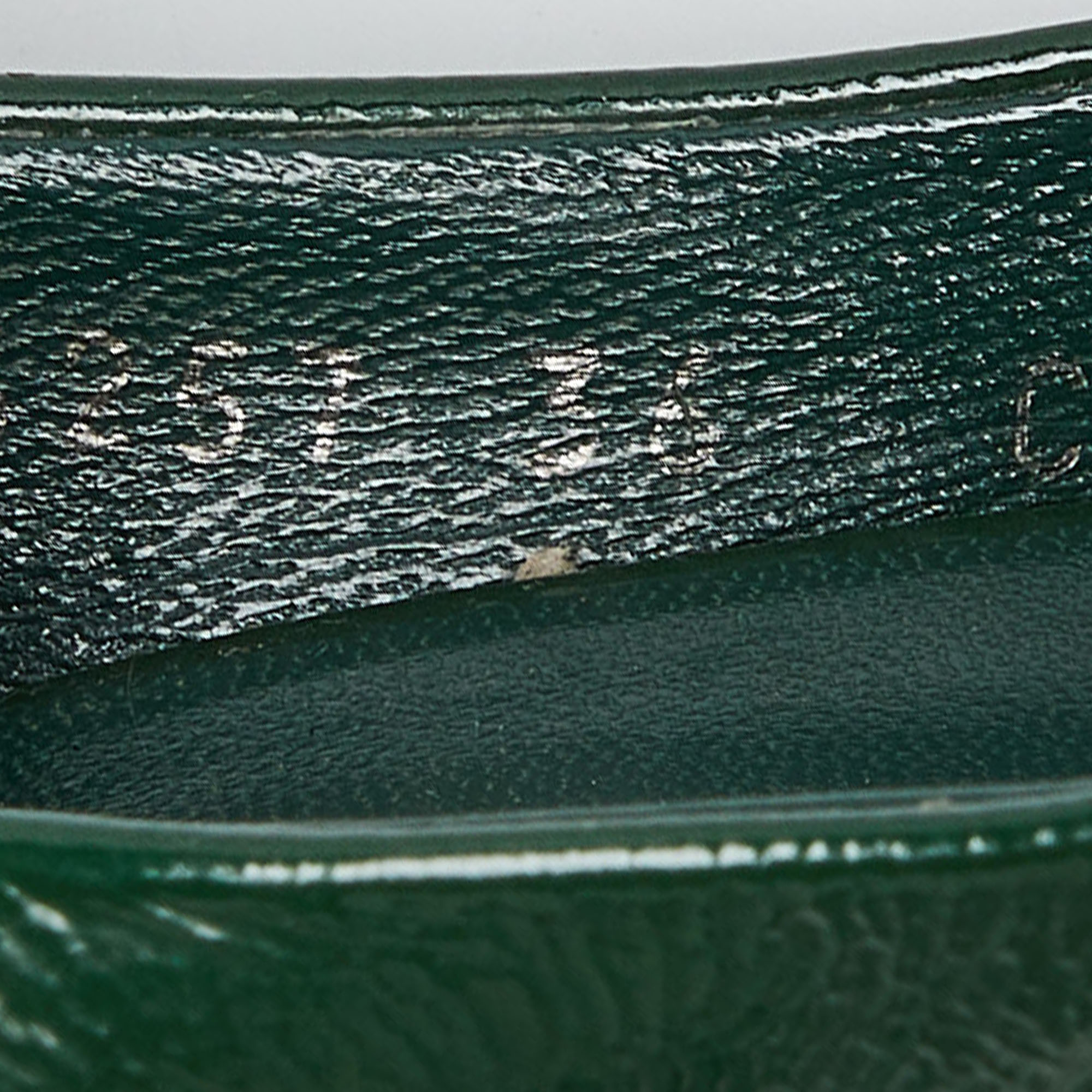 Gucci Green Patent Leather Horsebit Peep Toe Pumps Size 36