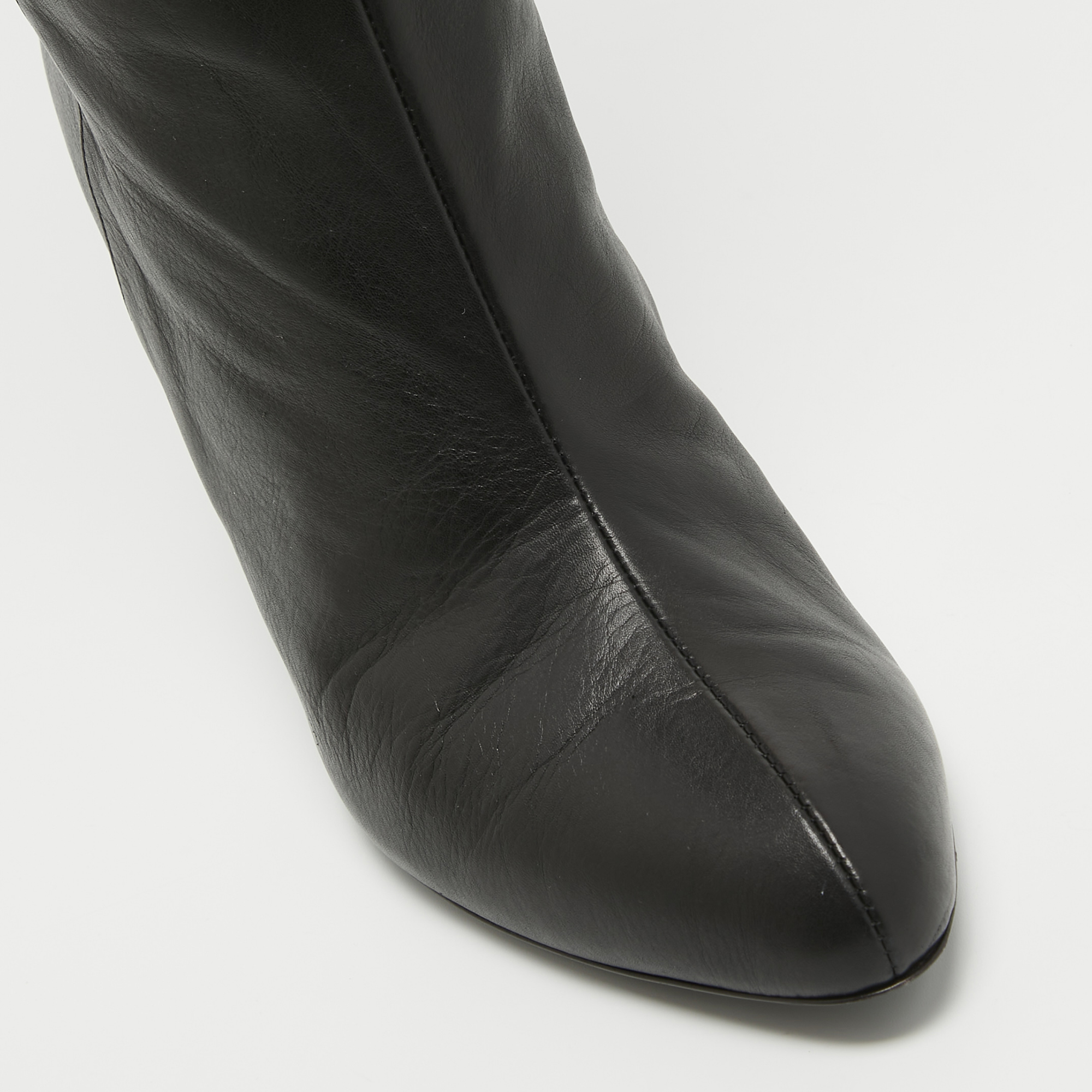 Gucci Black Leather Knee Length Boots Size 40