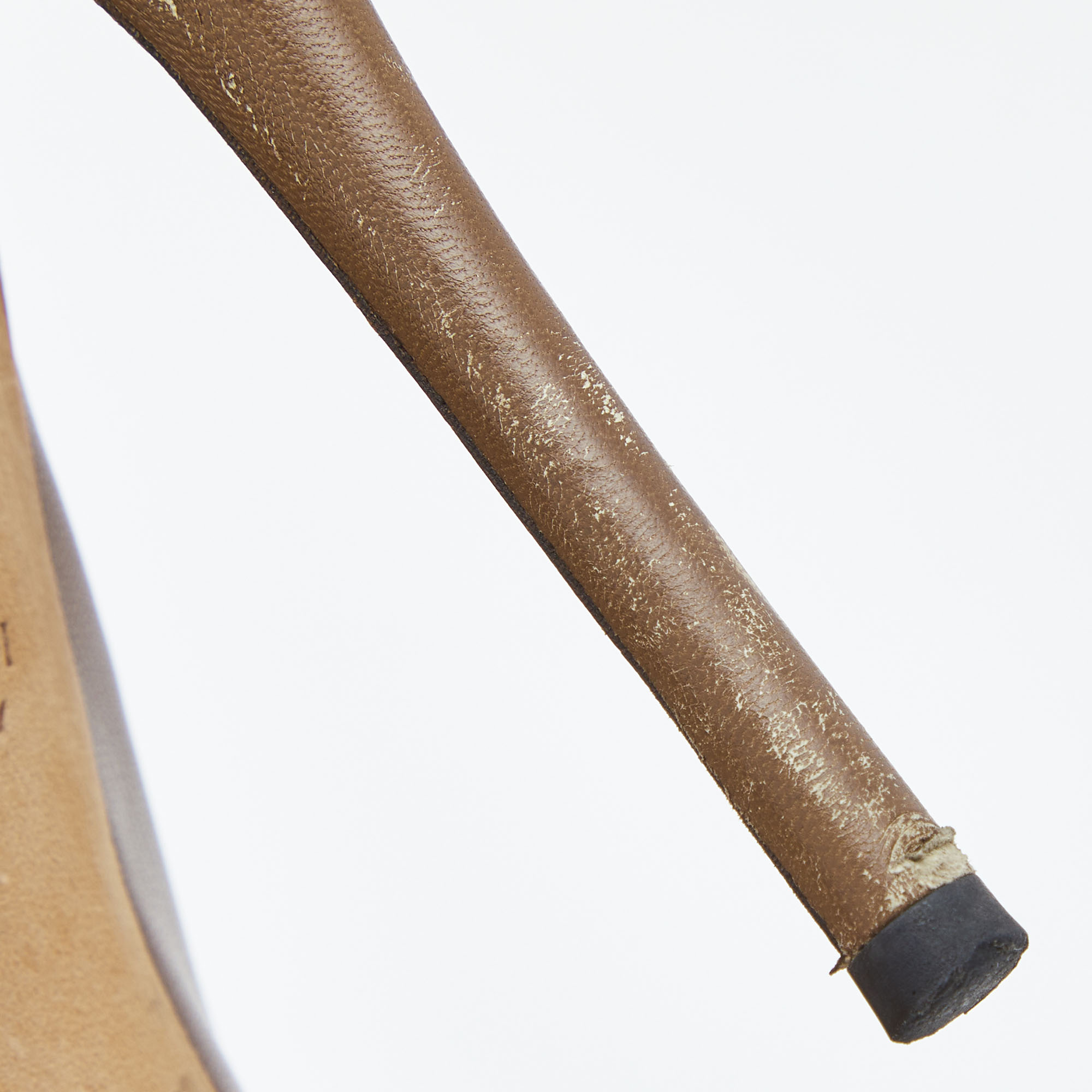 Gucci Brown Leather Peep Toe Platform Slingback Pumps Size 37
