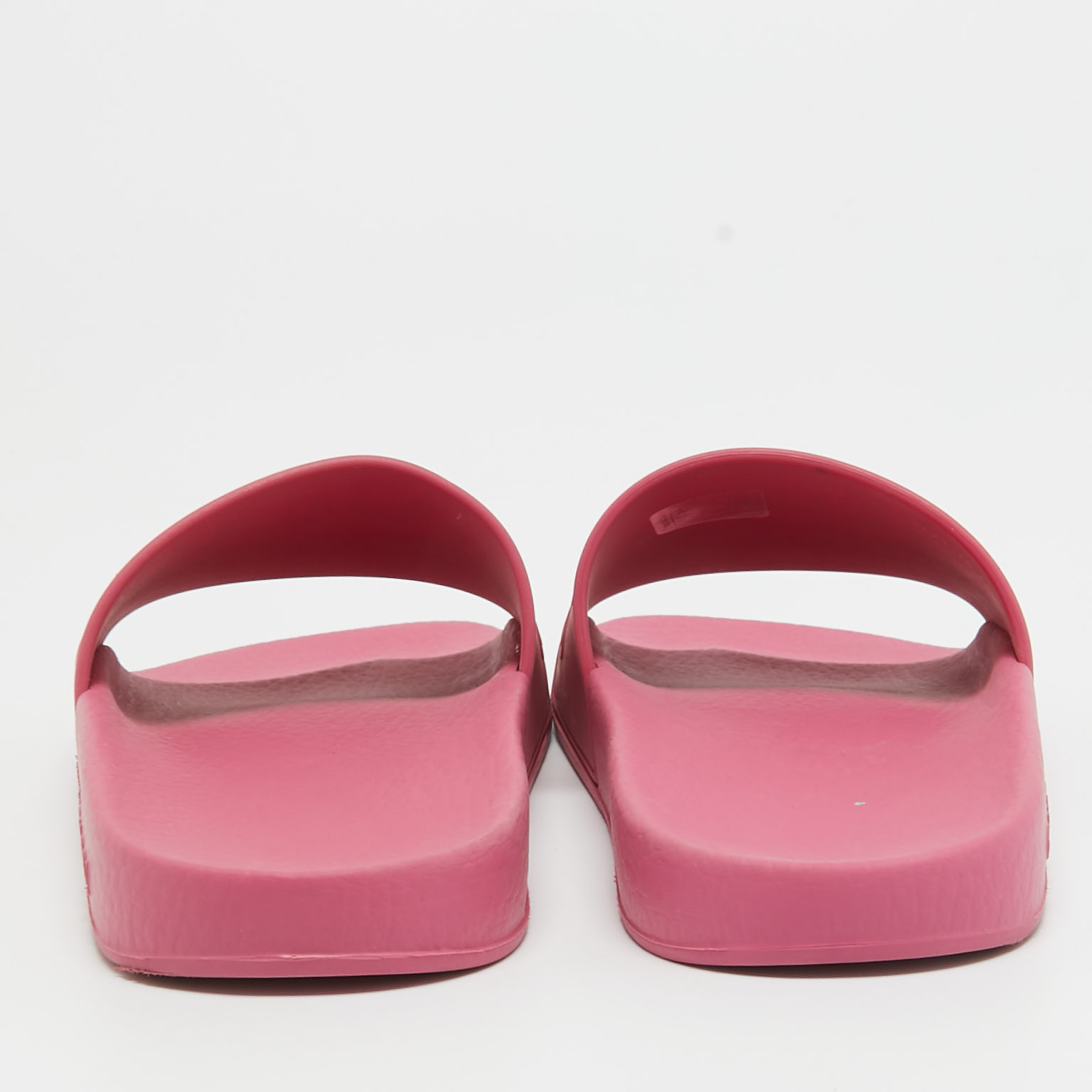 Gucci Pink Rubber Interlocking Logo Slides Size 39