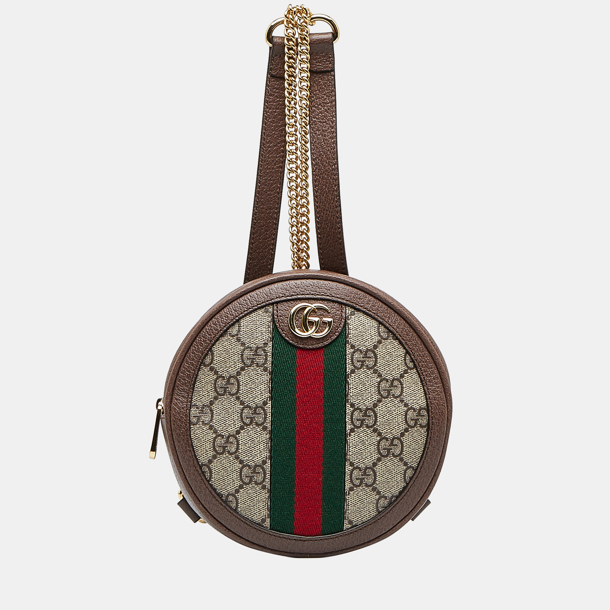 Gucci brown mini gg supreme round ophidia backpack