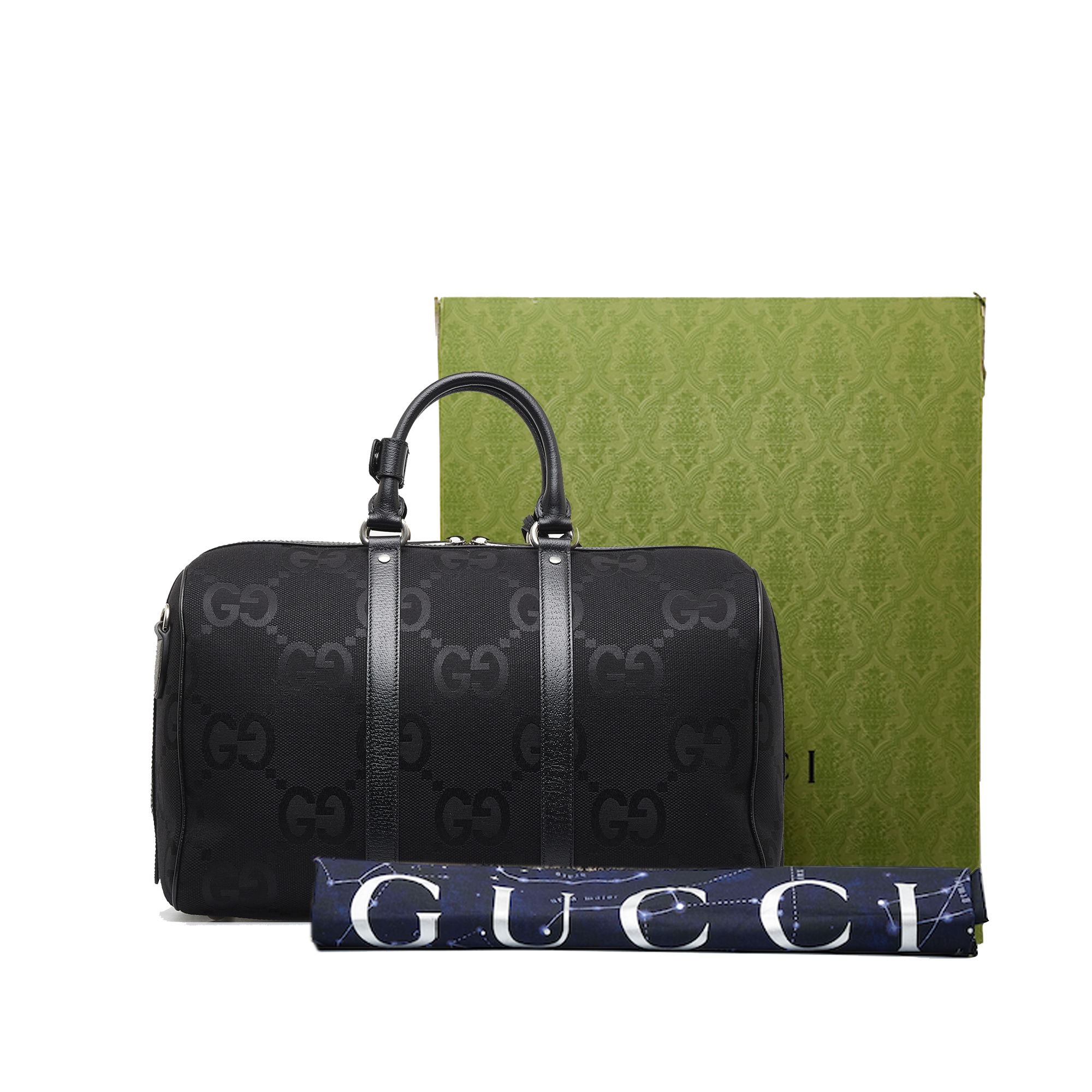 Gucci Black Jumbo GG Canvas Duffle Bag