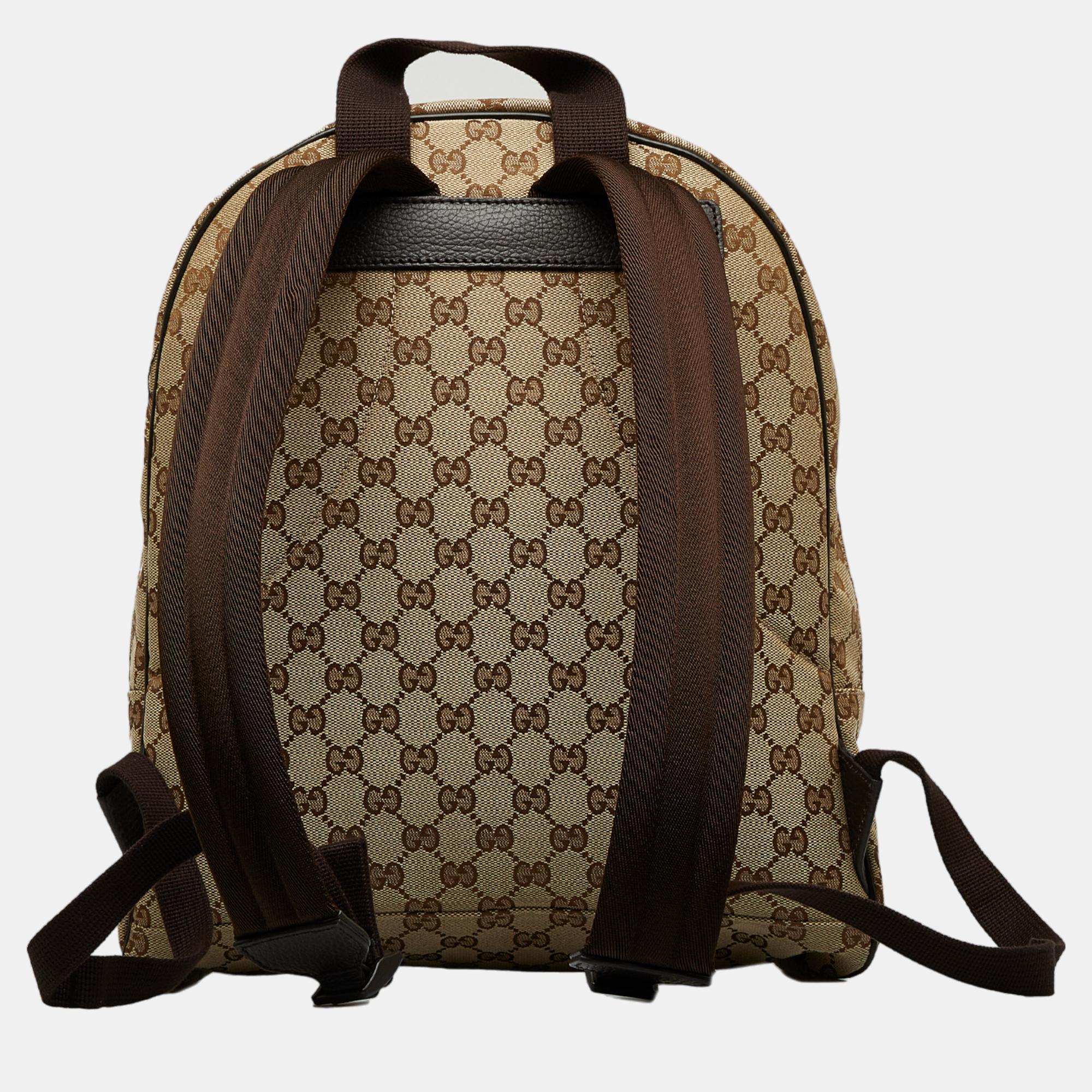 Gucci Beige/Brown GG Canvas Backpack