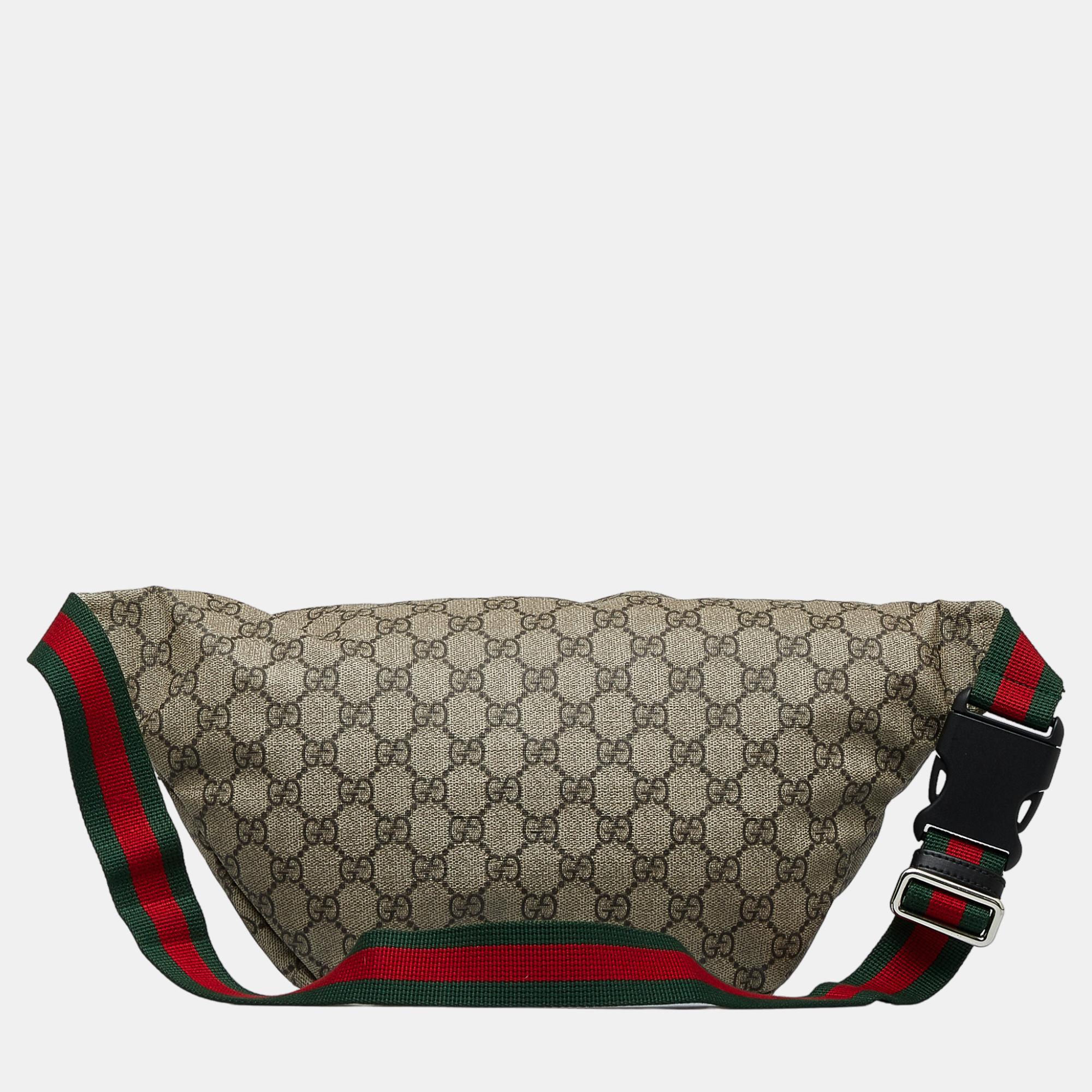 Gucci Beige/Brown GG Supreme Courrier Belt Bag
