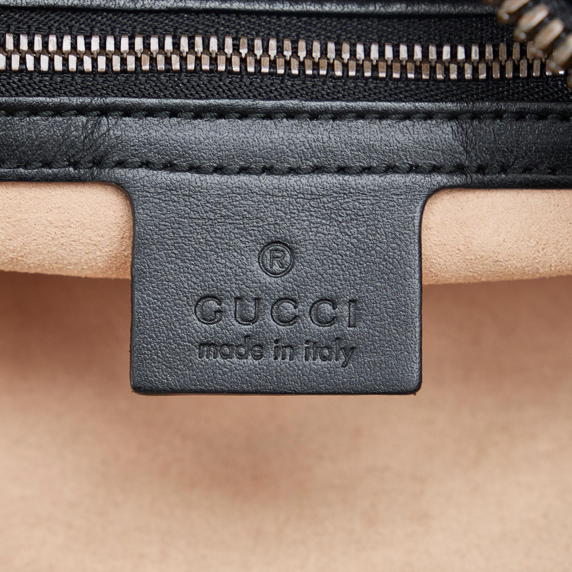 Gucci Black GG Marmont Matelasse Square Belt Bag