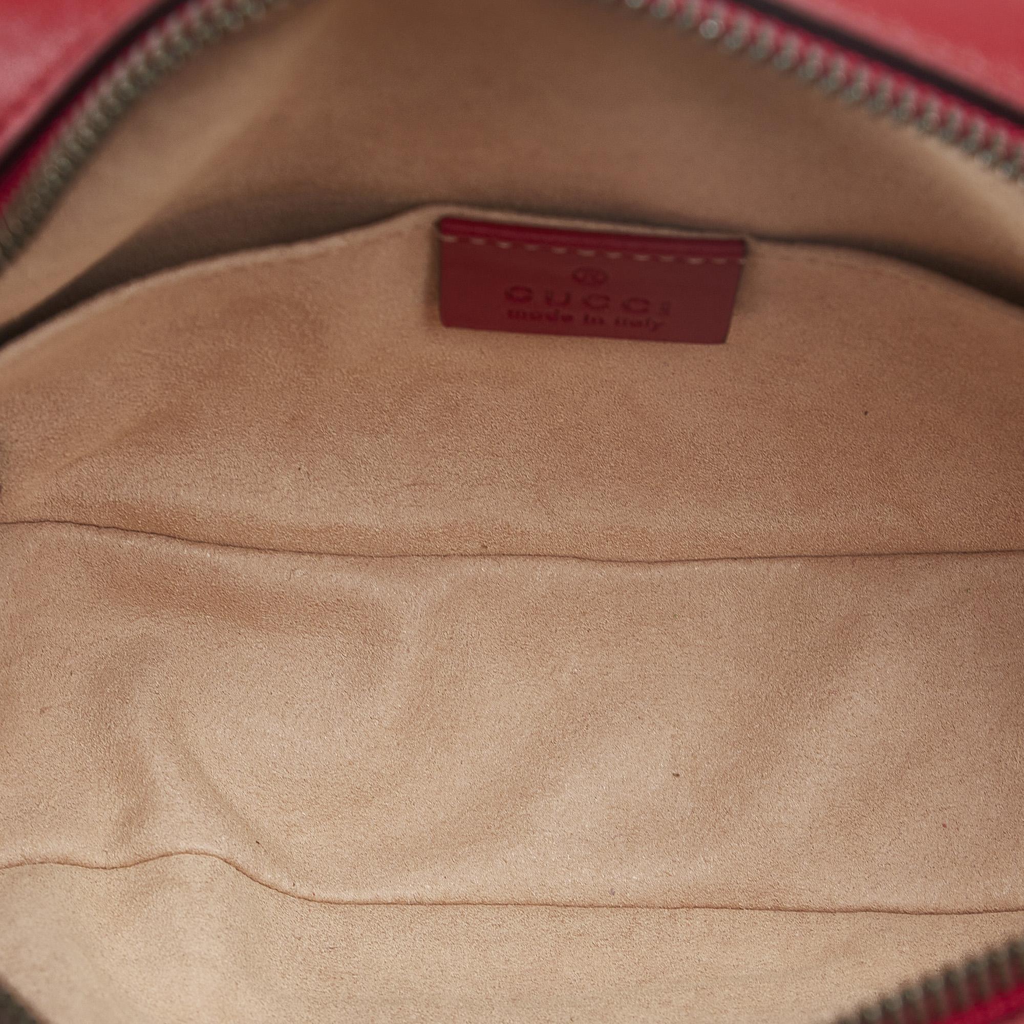 Gucci Red GG Marmont Matelasse Belt Bag