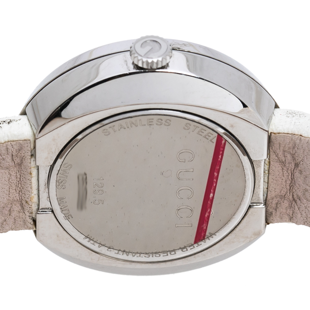 Gucci Silver Stainless Steel U-Play 129.5 Women's Wristwatch 27 Mm