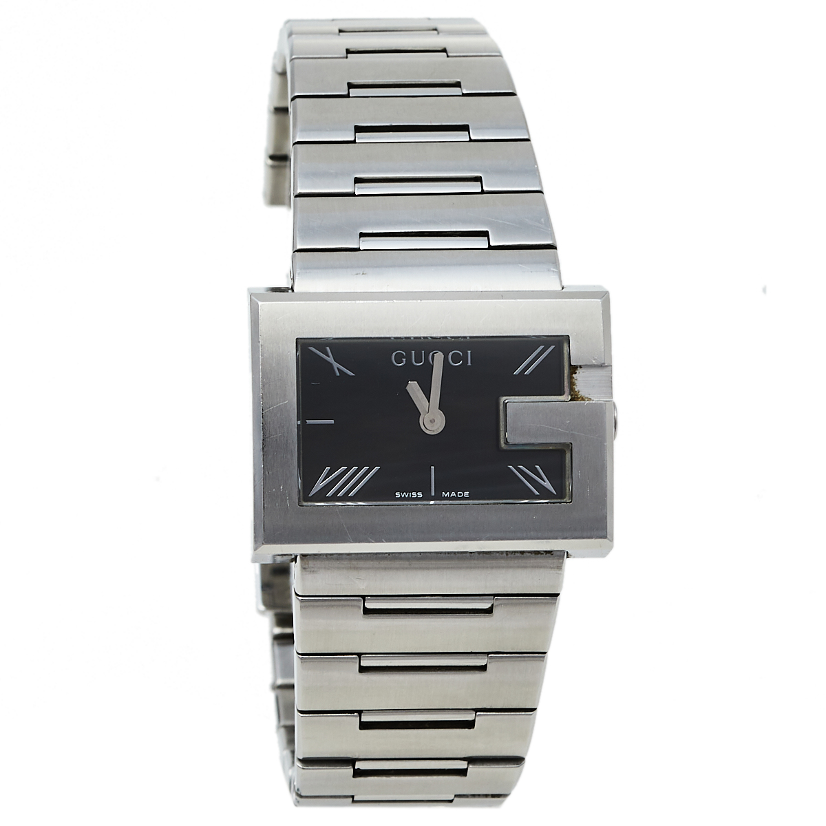 Gucci Black Stainless Steel G-Rectangle 100L Women's Wristwatch 31 mm