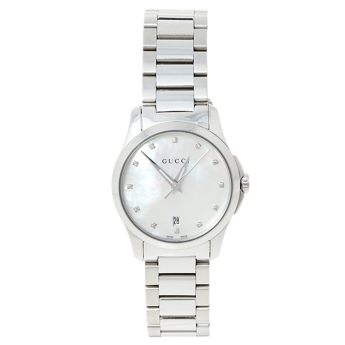 Gucci Mother of Pearl Stainless Steel G-Timeless YA126542 Women's Wristwatch 27 mm