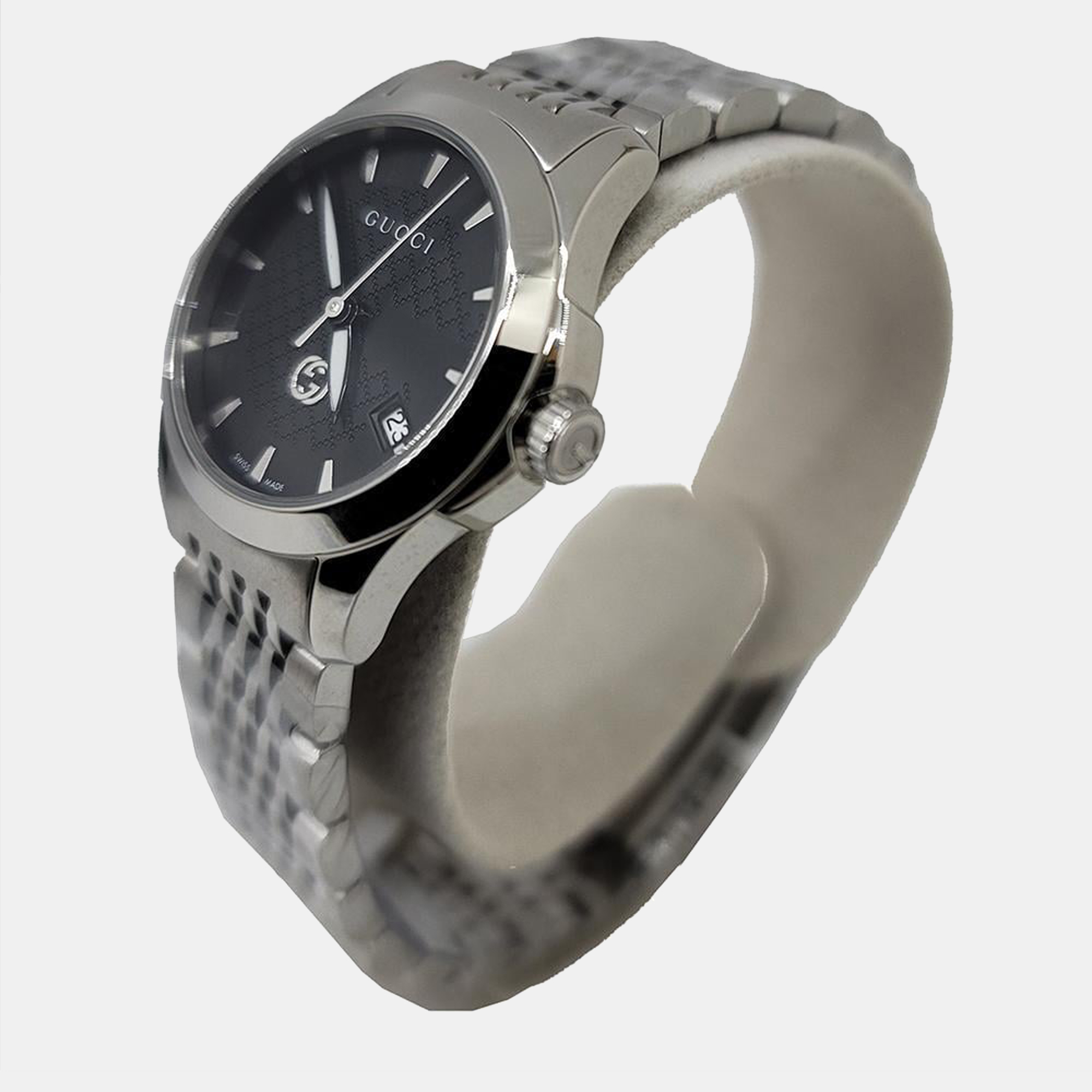 

Gucci Black Stainless Steel G-Timeless YA1265006 Quartz Women's Wristwatch 27 mm