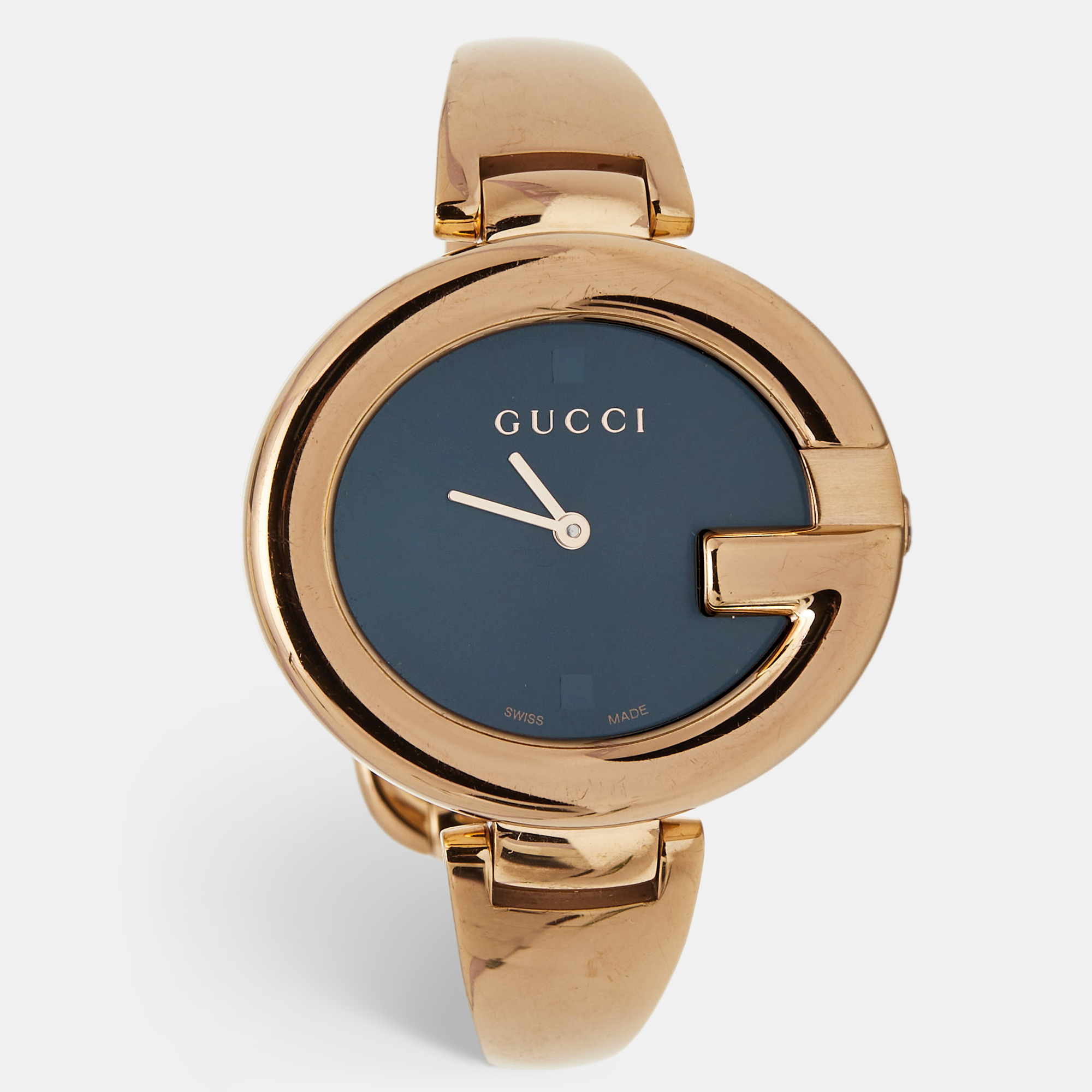 Gucci Black PVD Coated Stainless Steel Guccissima YA134305 Women's Wristwatch 36 Mm