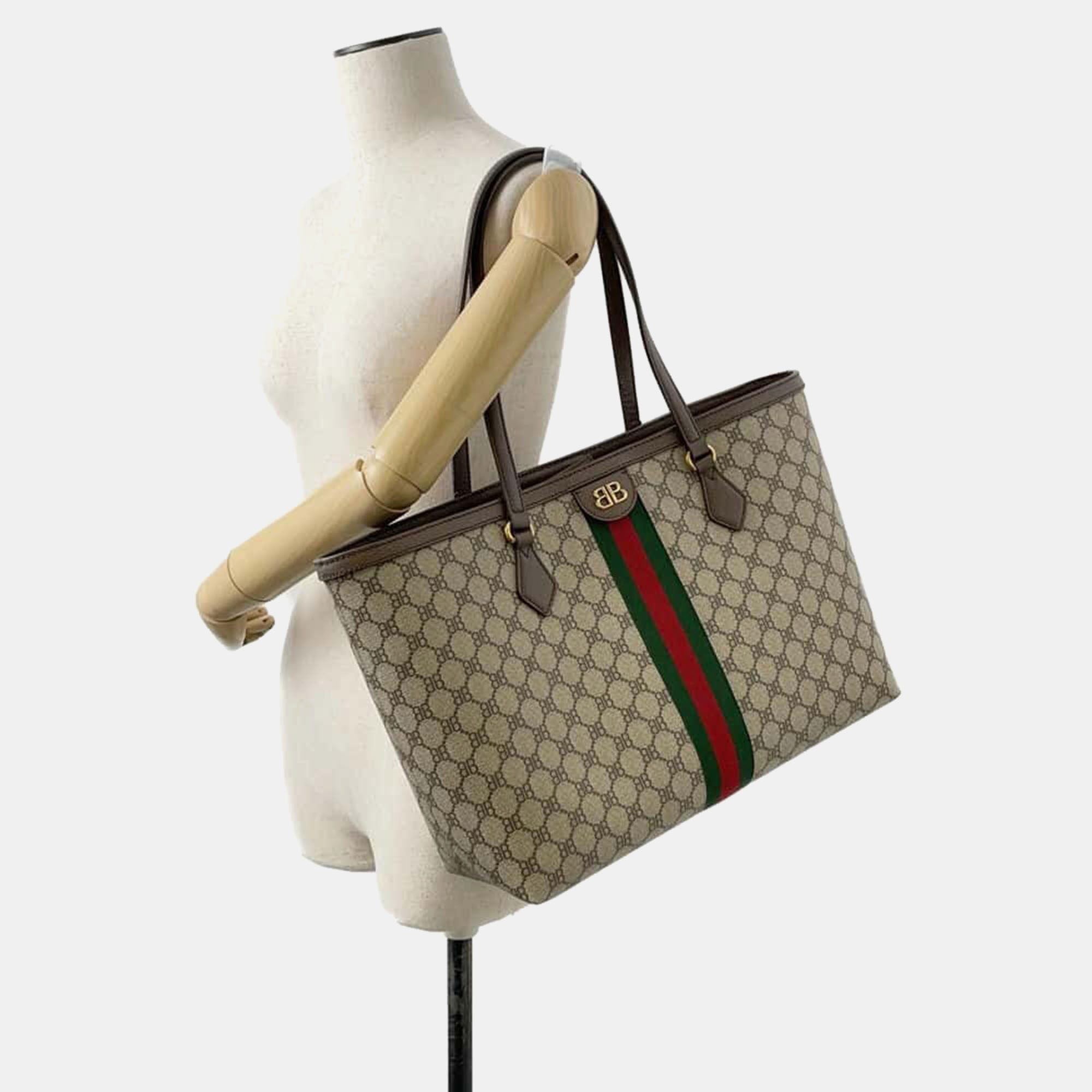 Gucci X Balenciaga Beige/Brown Canvas And Leather The Hacker Project Tote Bag