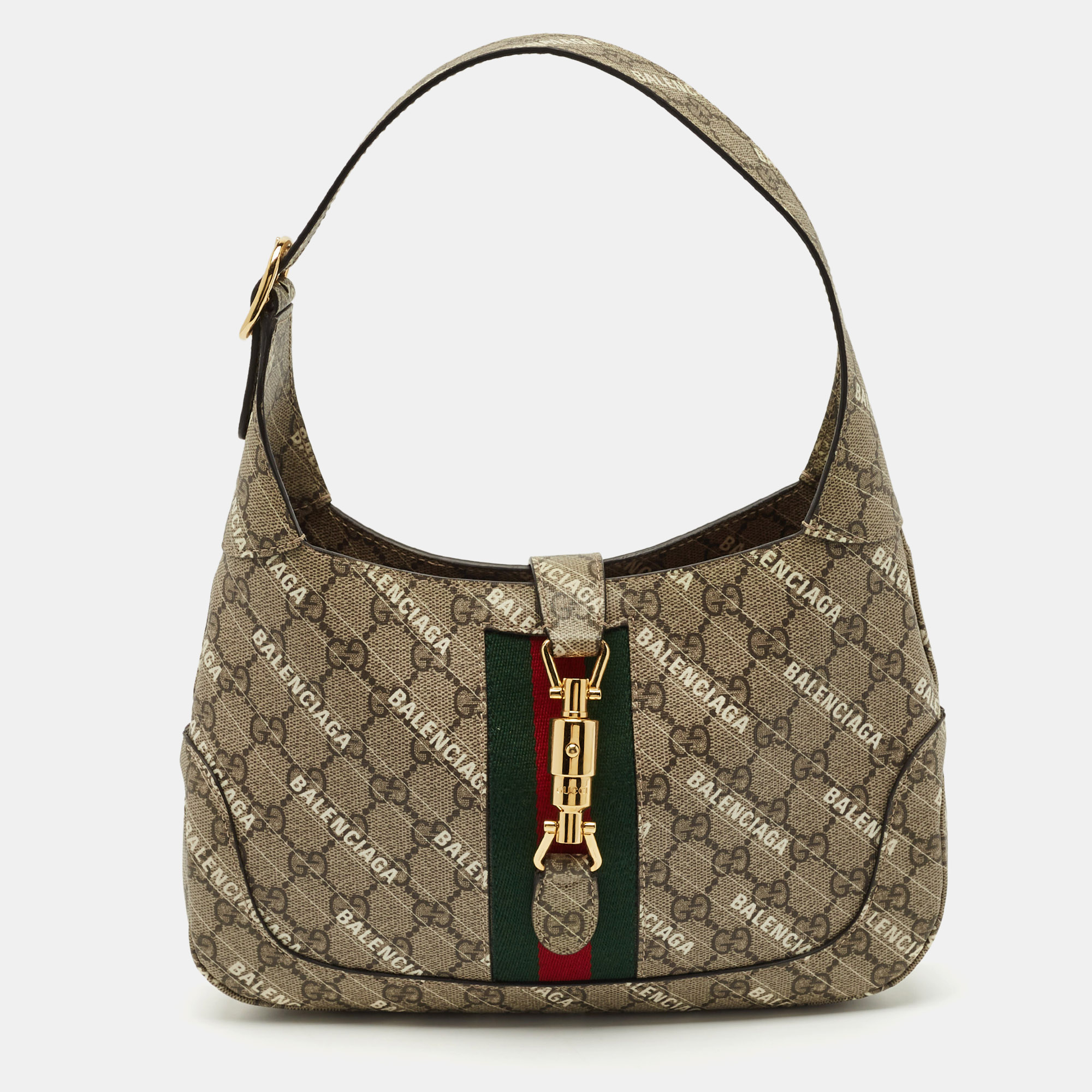 Gucci x Balenciaga Beige GG Supreme Canvas Small The Hacker Jackie 1961 Hobo
Gucci x Balenciaga Beige GG Supreme Canvas Small The Hacker Jackie 1961 Hobo