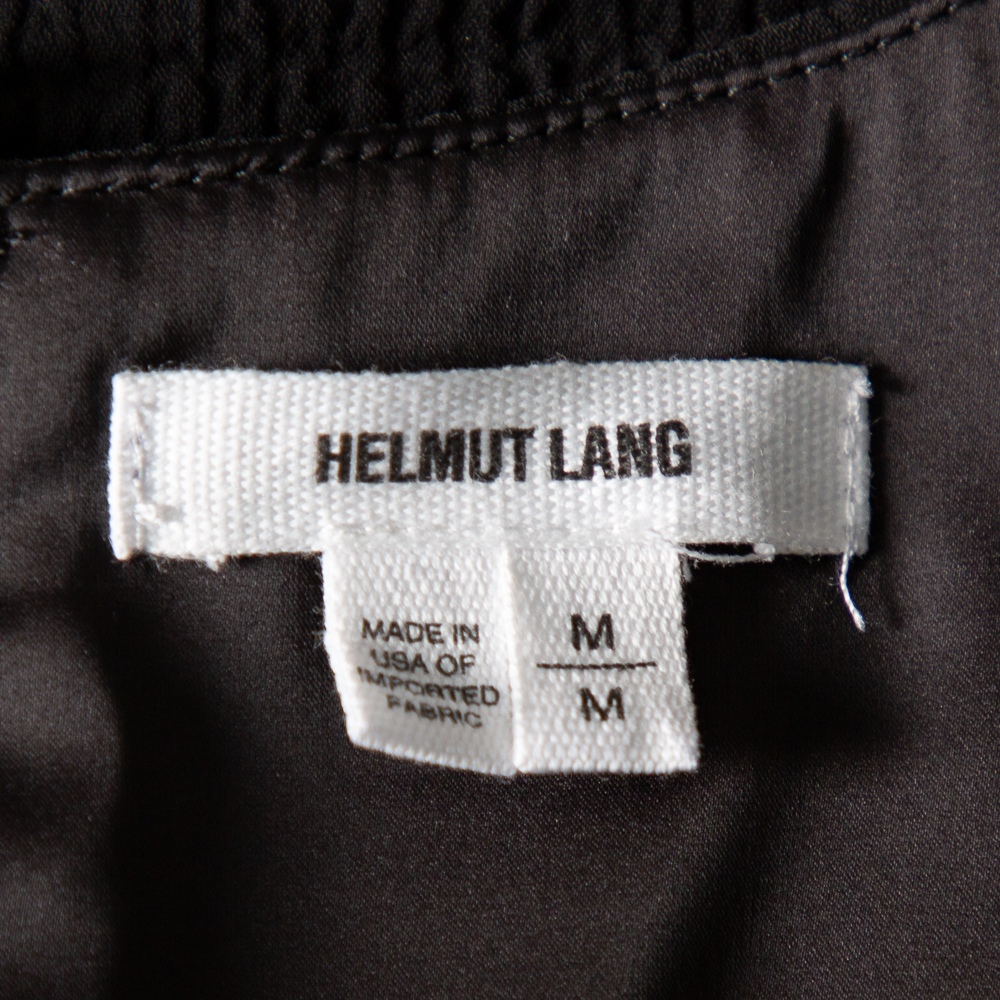 Helmut Lang Black Textured Synthetic Raze Tank Top M