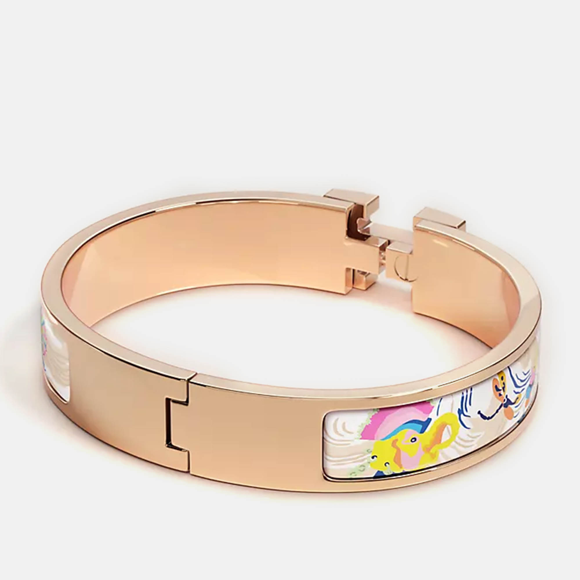 Hermes Confettis Enamel Clic H Emile Et Une Nuit Bracelet Size GM