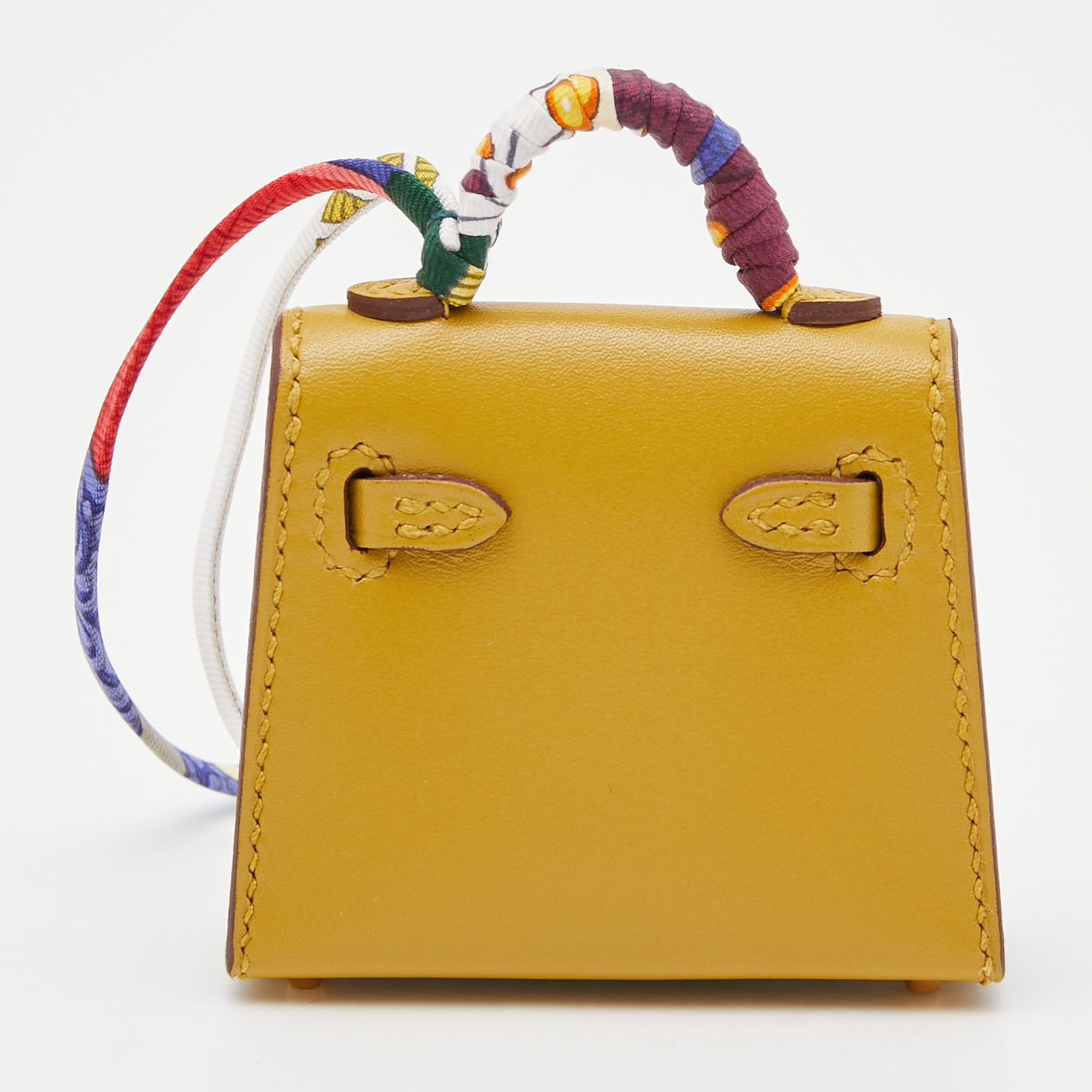 Hermes Cardamome Tadelakt Leather Mini Kelly Twilly Bag Charm