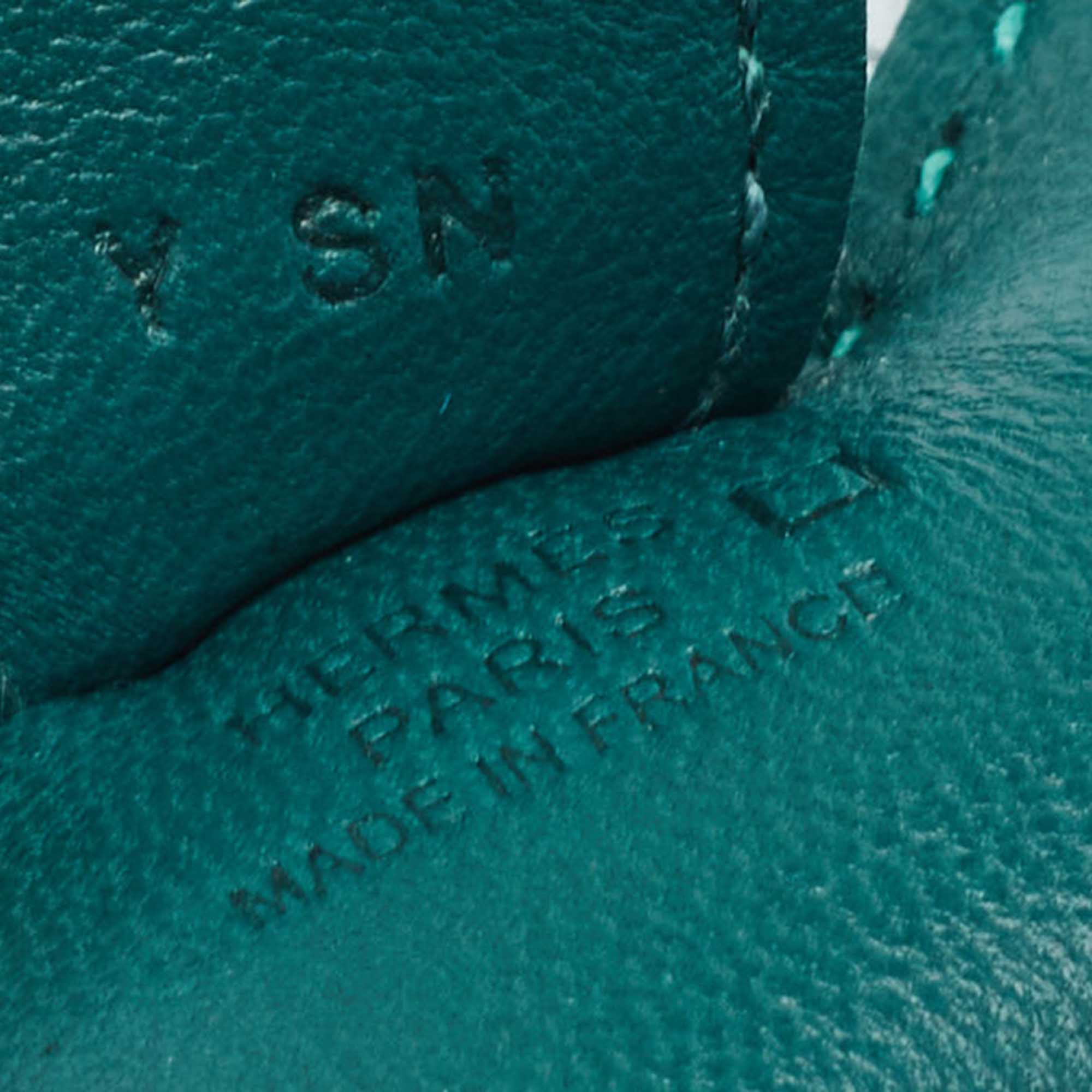 Hermes Malachite/Menthe/Bleu Brume/Vert Jade Milo Leather And Matte Alligator Touch GriGri Rodeo Bag Charm PM