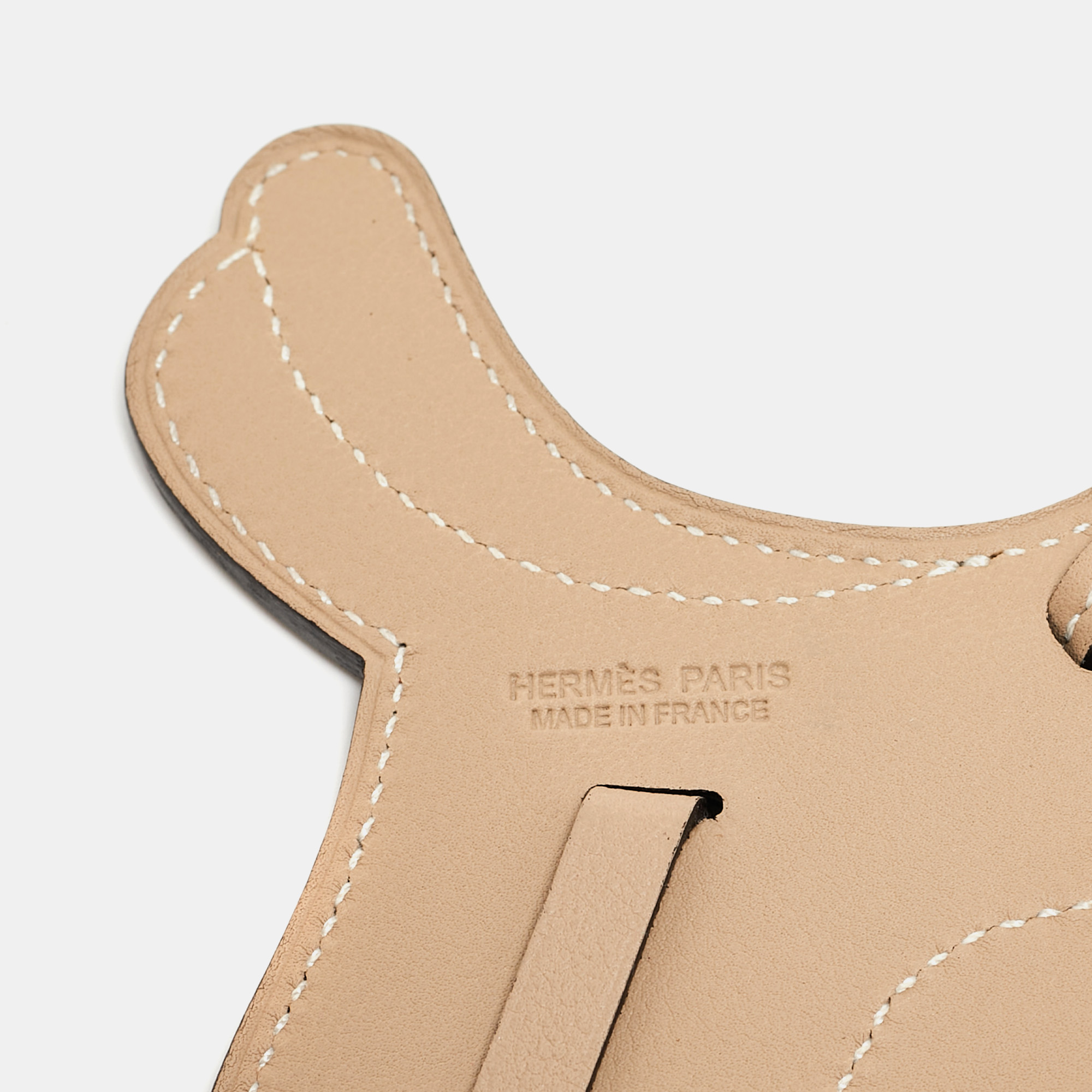 Hermes Beige Swift Leather Paddock Selle Horse Saddle Bag Charm