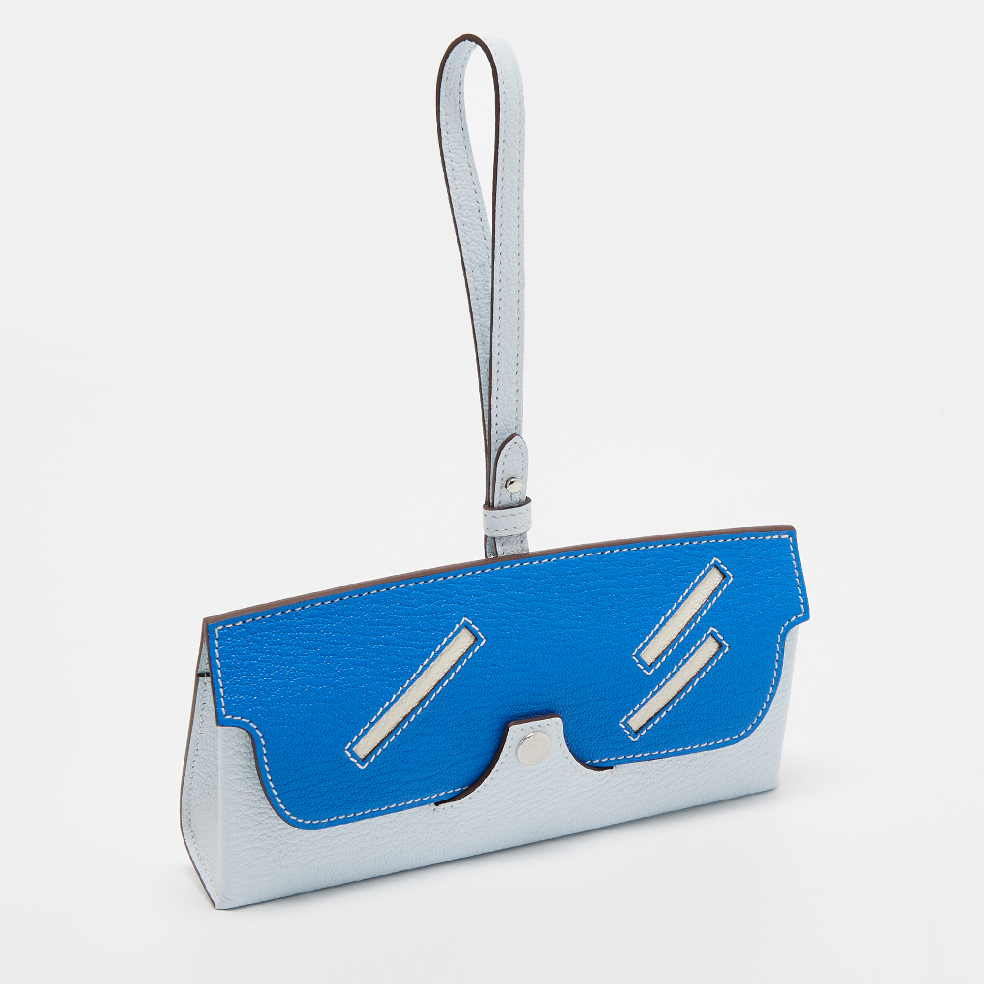 Hermes Bleu Brume/Bleu Hydra /Quebracho /Nauve Sylvestre Mysore In The Loop Wink Sunglasses Case