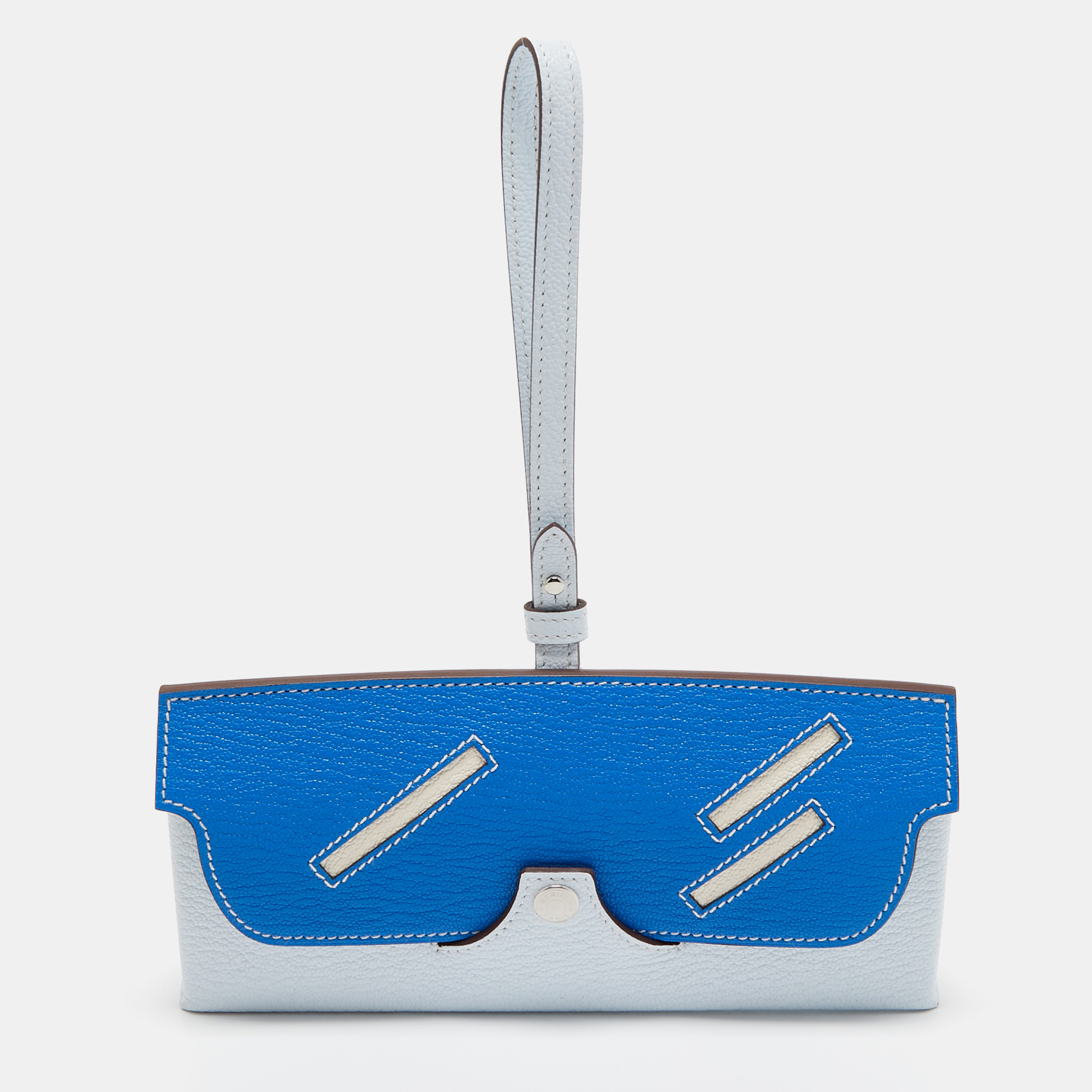 Hermes bleu brume/bleu hydra /quebracho /nauve sylvestre mysore in the loop wink sunglasses case