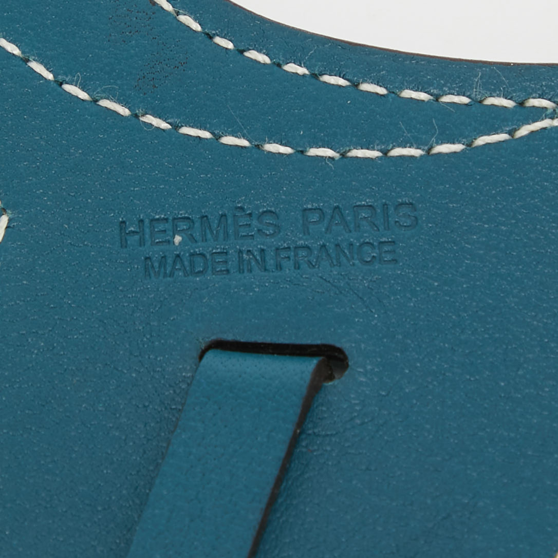 Hermès Bleu Atoll/Colvert Swift Leather Paddock Selle Horse Saddle Bag Charm
