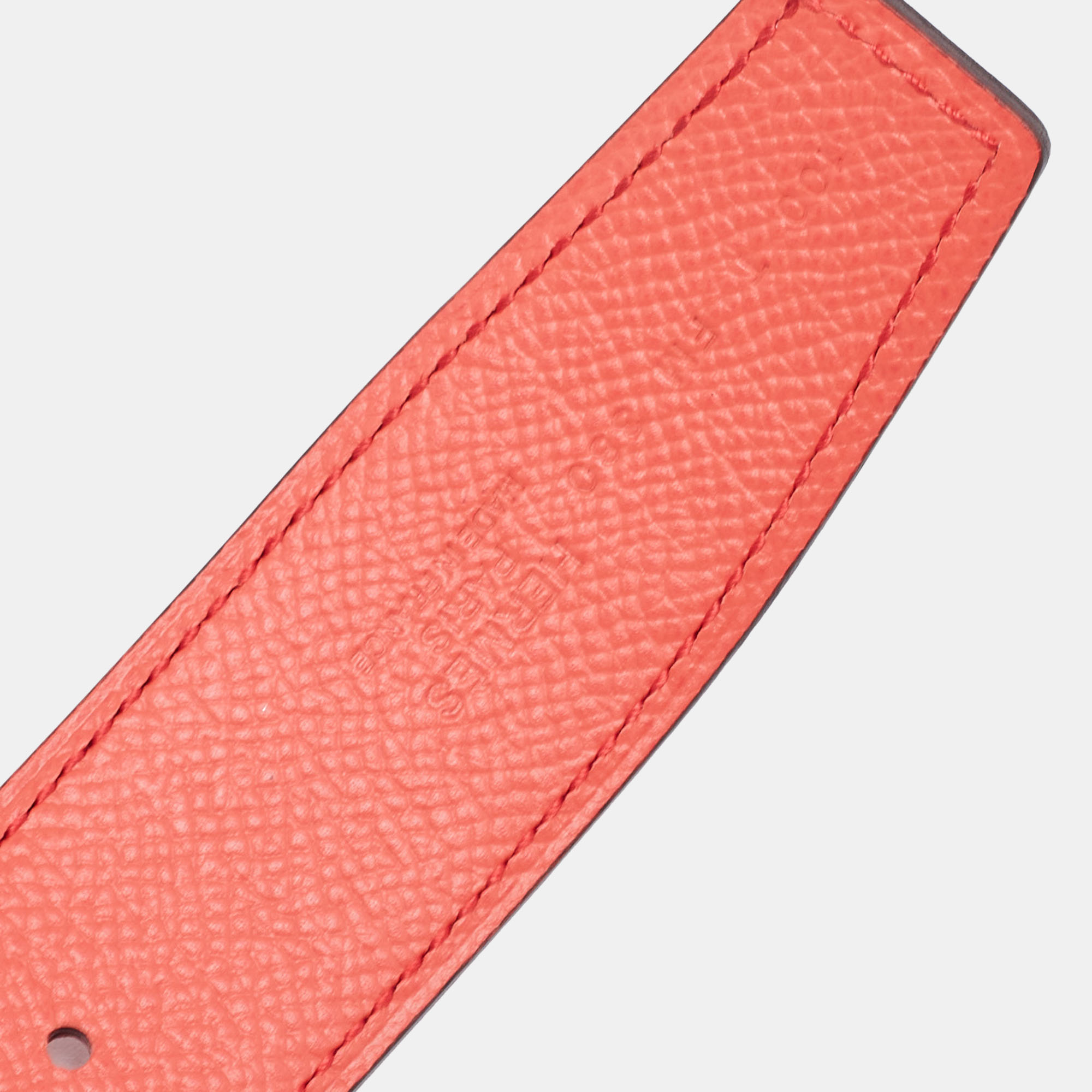 Hermès Rouge Casaque/Rose Jaipur Epsom And Swift Leather Reversible Belt Strap Size 100CM