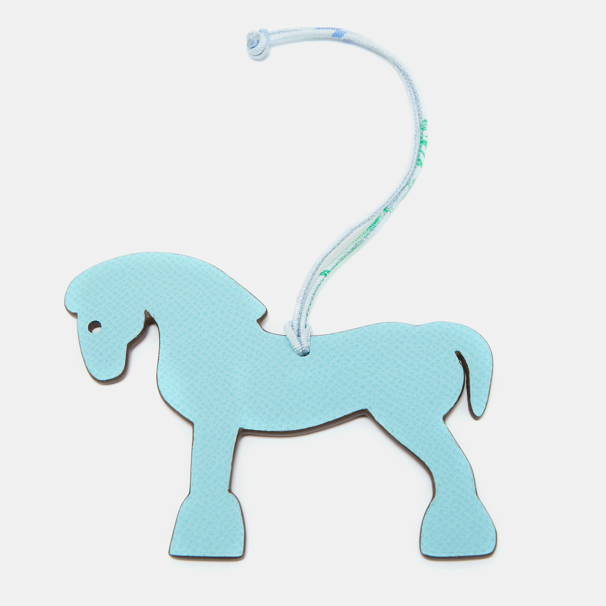 Hermes herm&egrave;s bleu du nord/rouge de coeur epsom and togo leather petit h hermy horse bag charm