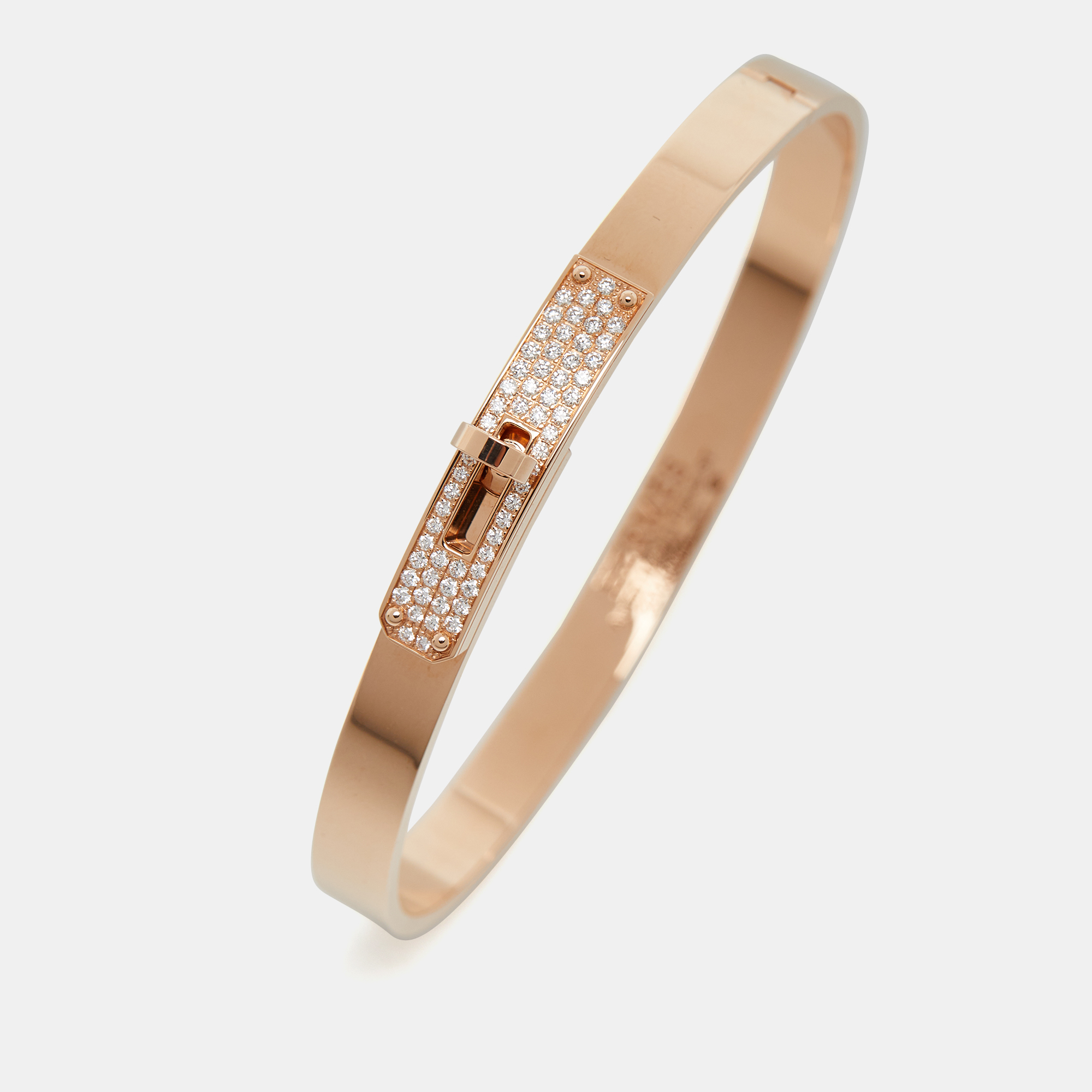 Hermès Kelly Diamond 18k Rose Gold Bracelet