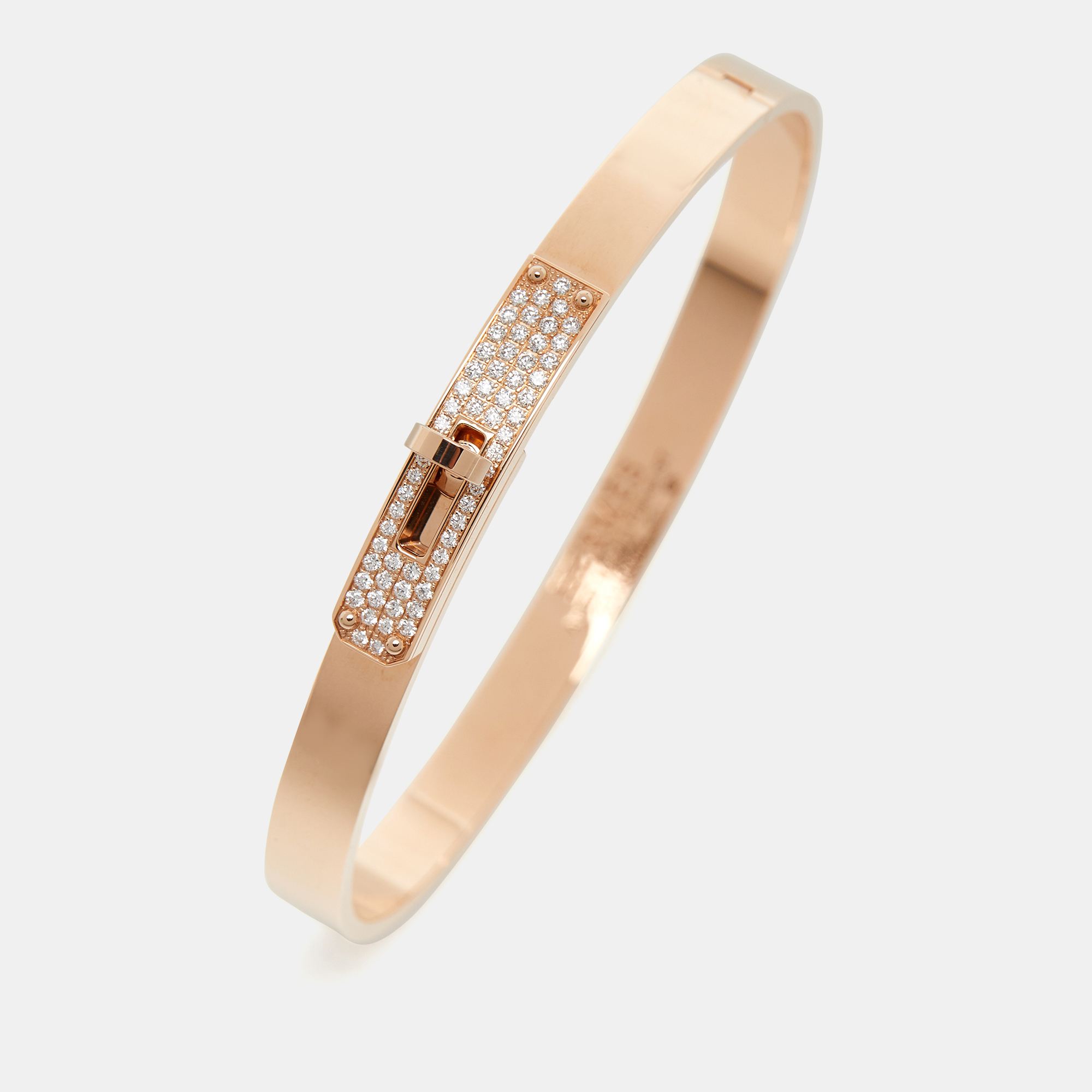 Hermès Kelly Diamond 18k Rose Gold Bracelet